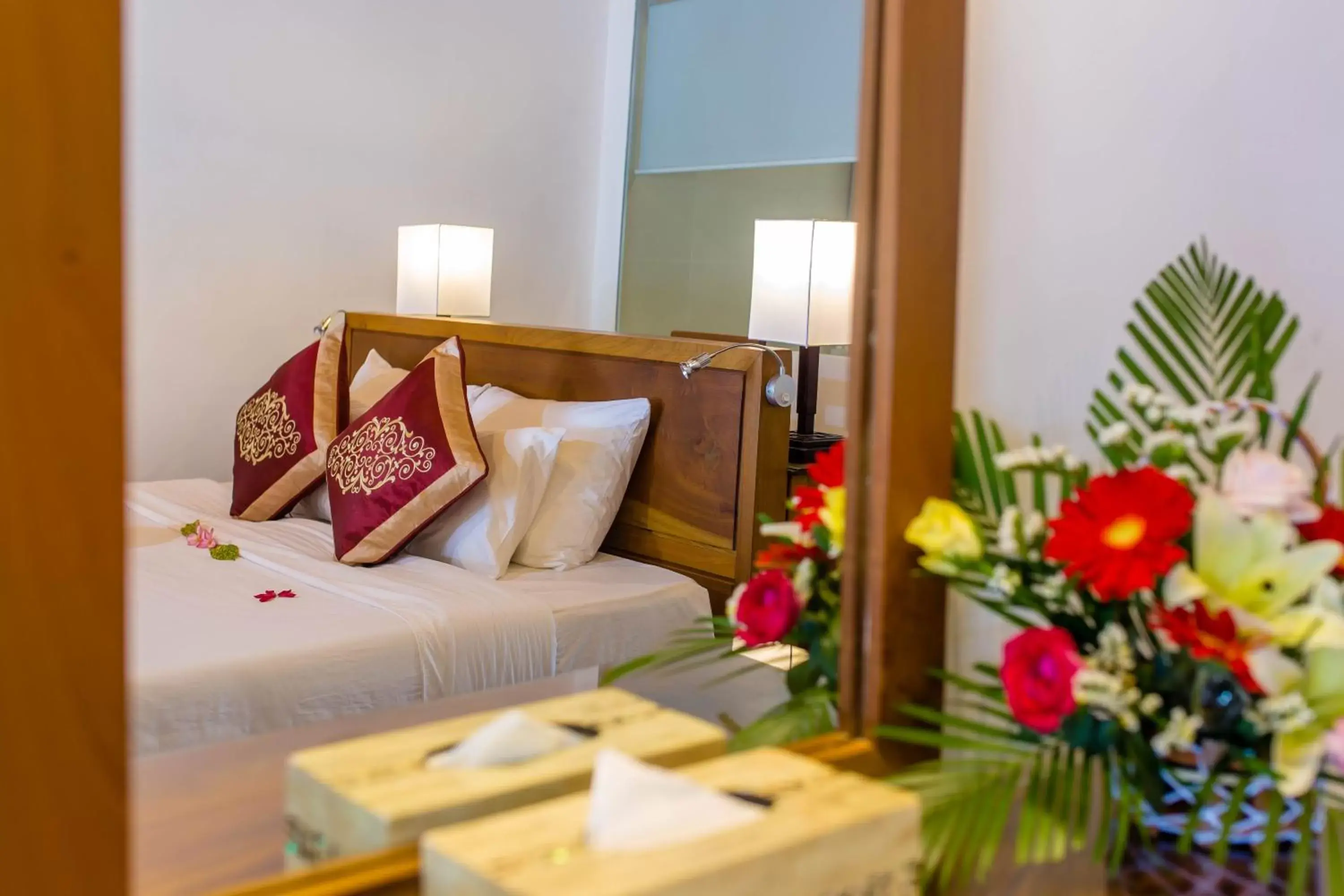 Decorative detail, Bed in Vinh Hung Riverside Resort & Spa