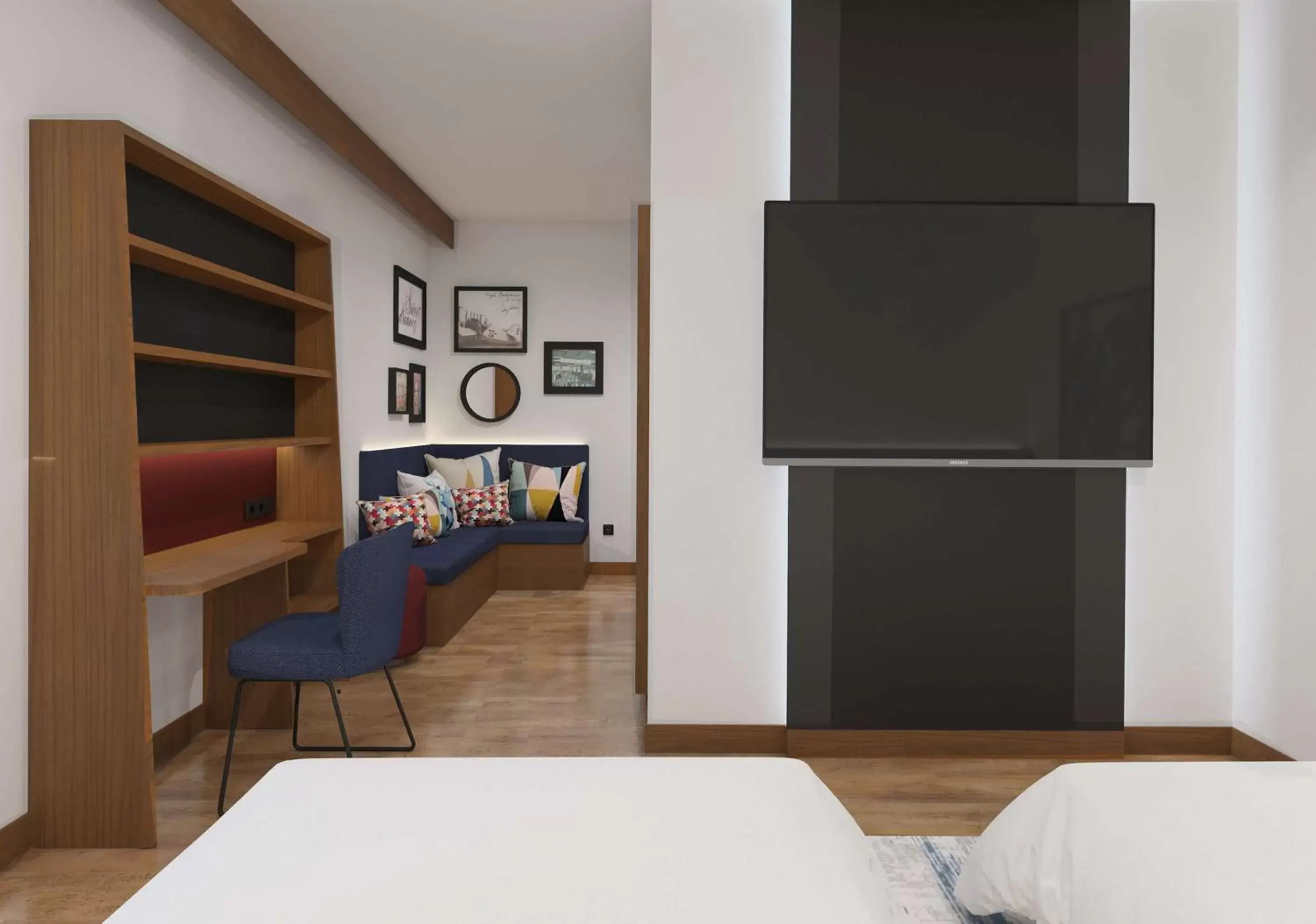 Bedroom, TV/Entertainment Center in Hampton By Hilton Istanbul Airport, Arnavutkoy