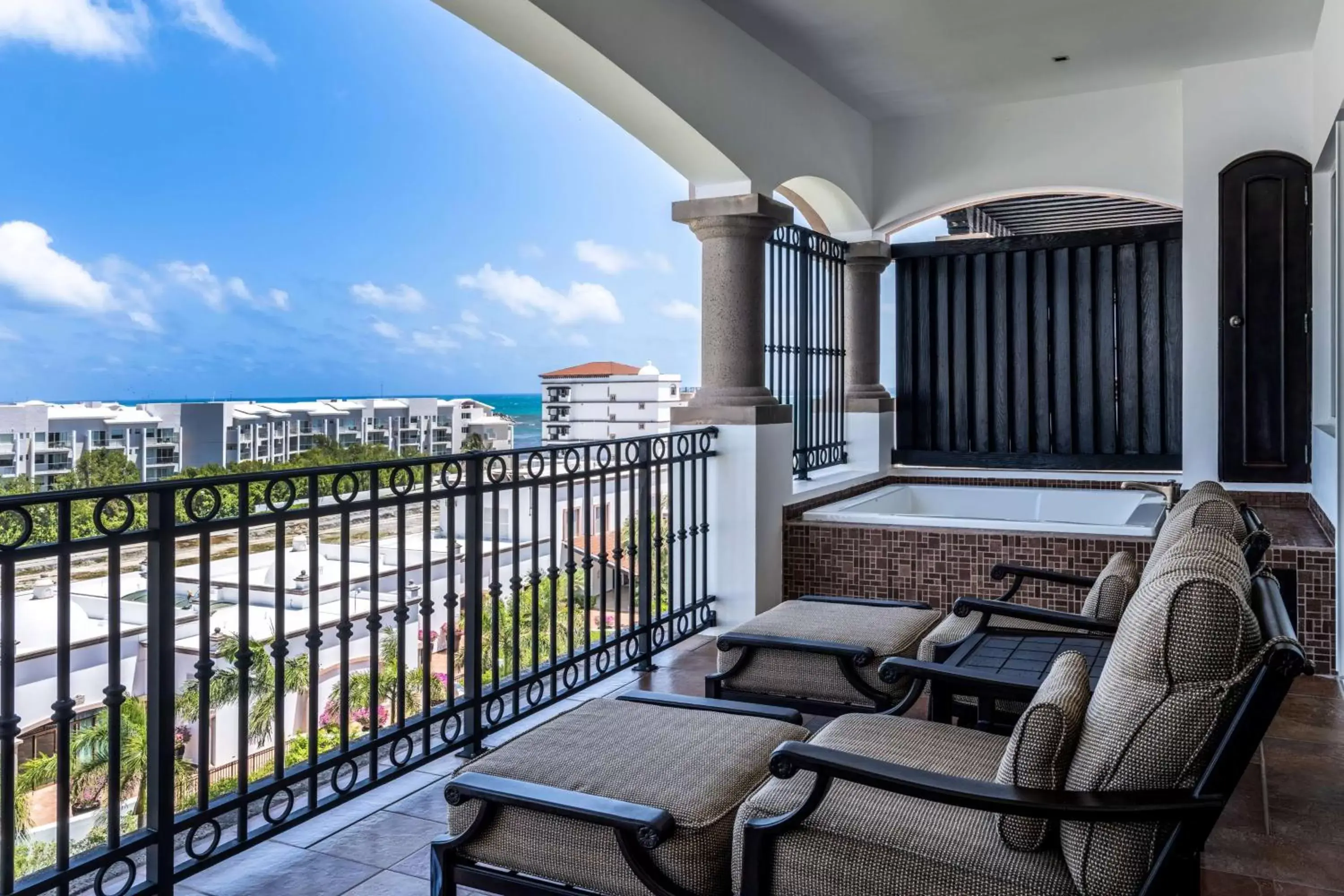 Bed, Balcony/Terrace in Grand Residences Riviera Cancun, All Inclusive