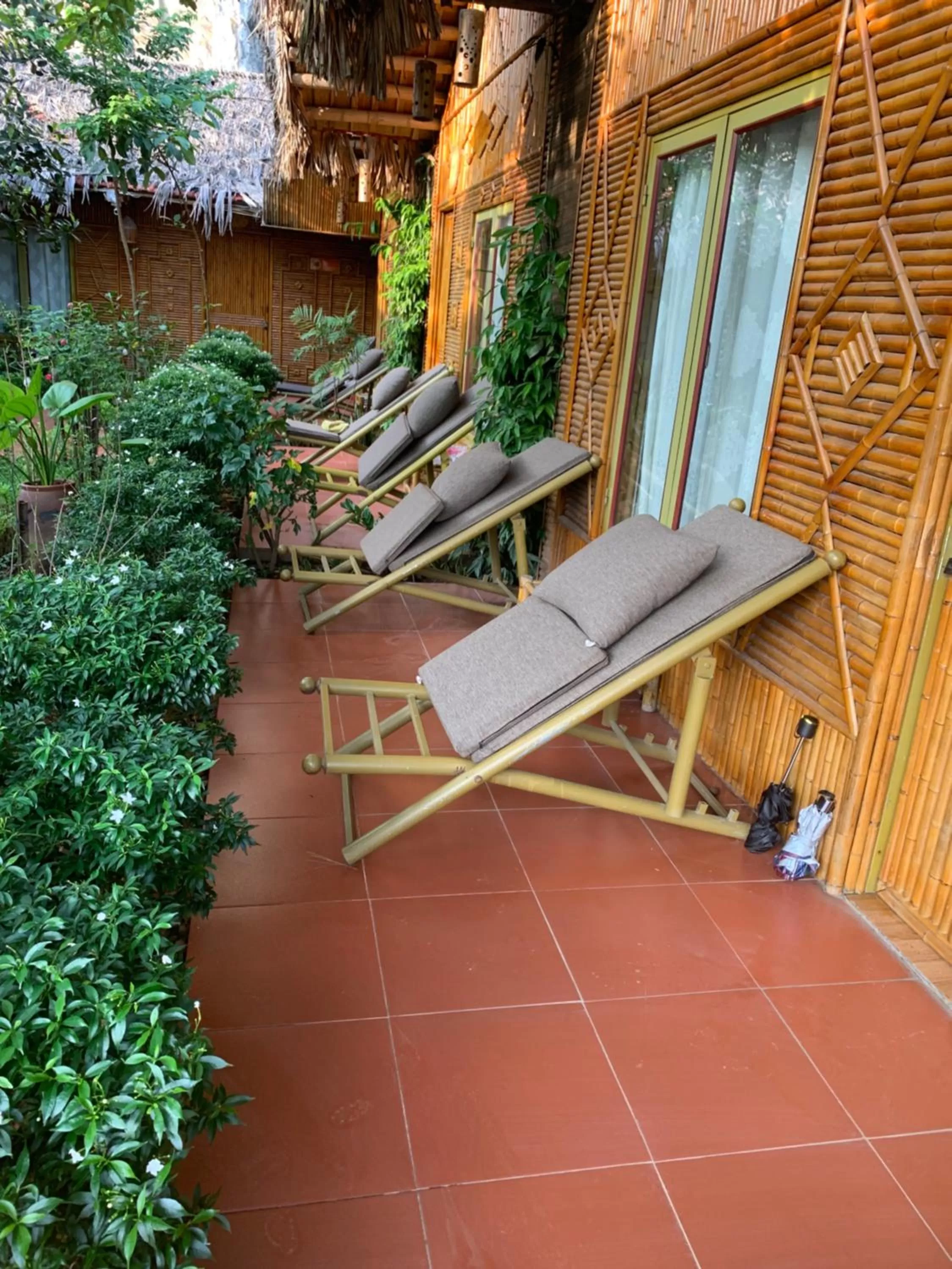 Balcony/Terrace in Tam Coc Wonderland Bungalow