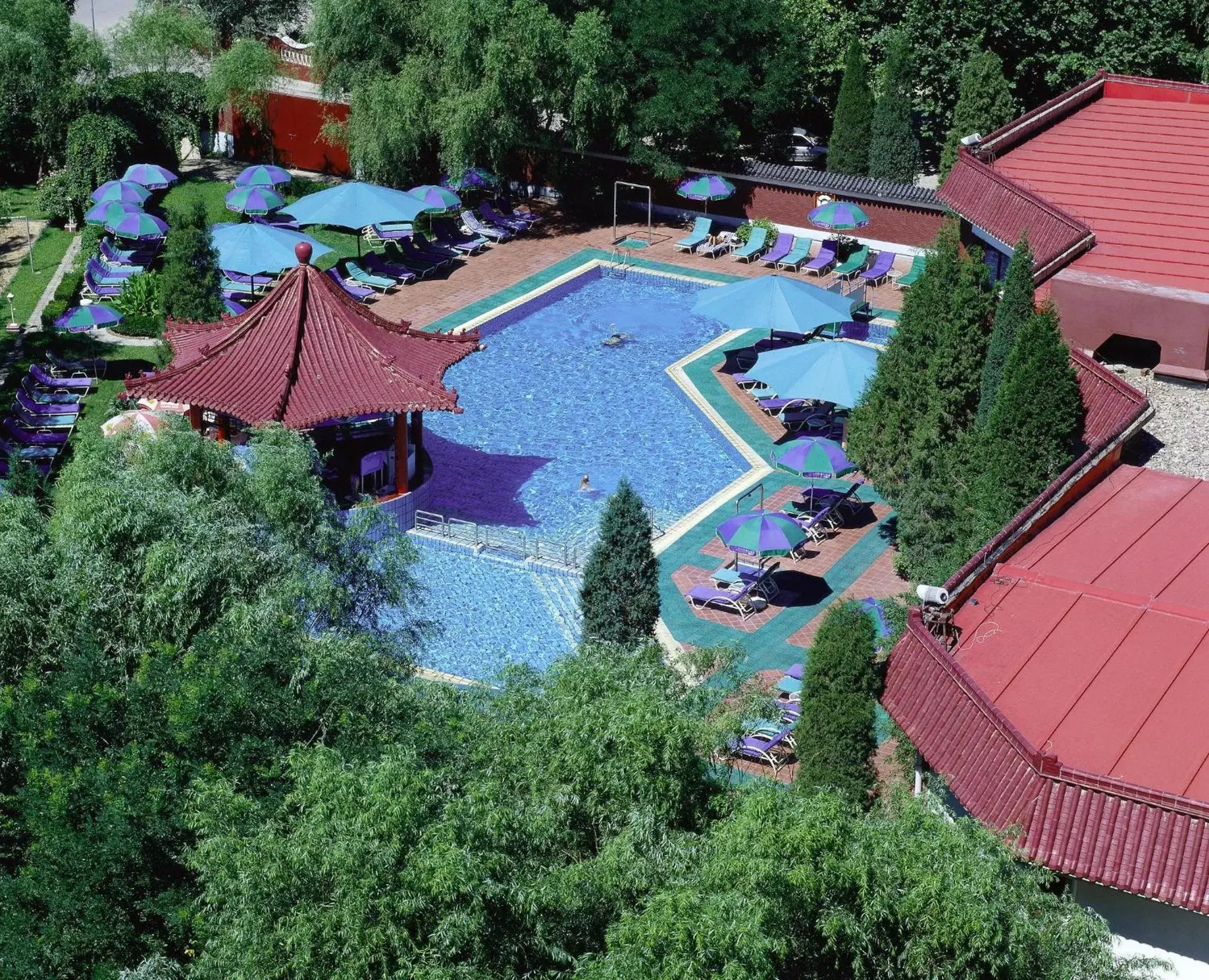 Swimming pool, Bird's-eye View in CITIC Hotel Beijing Airport