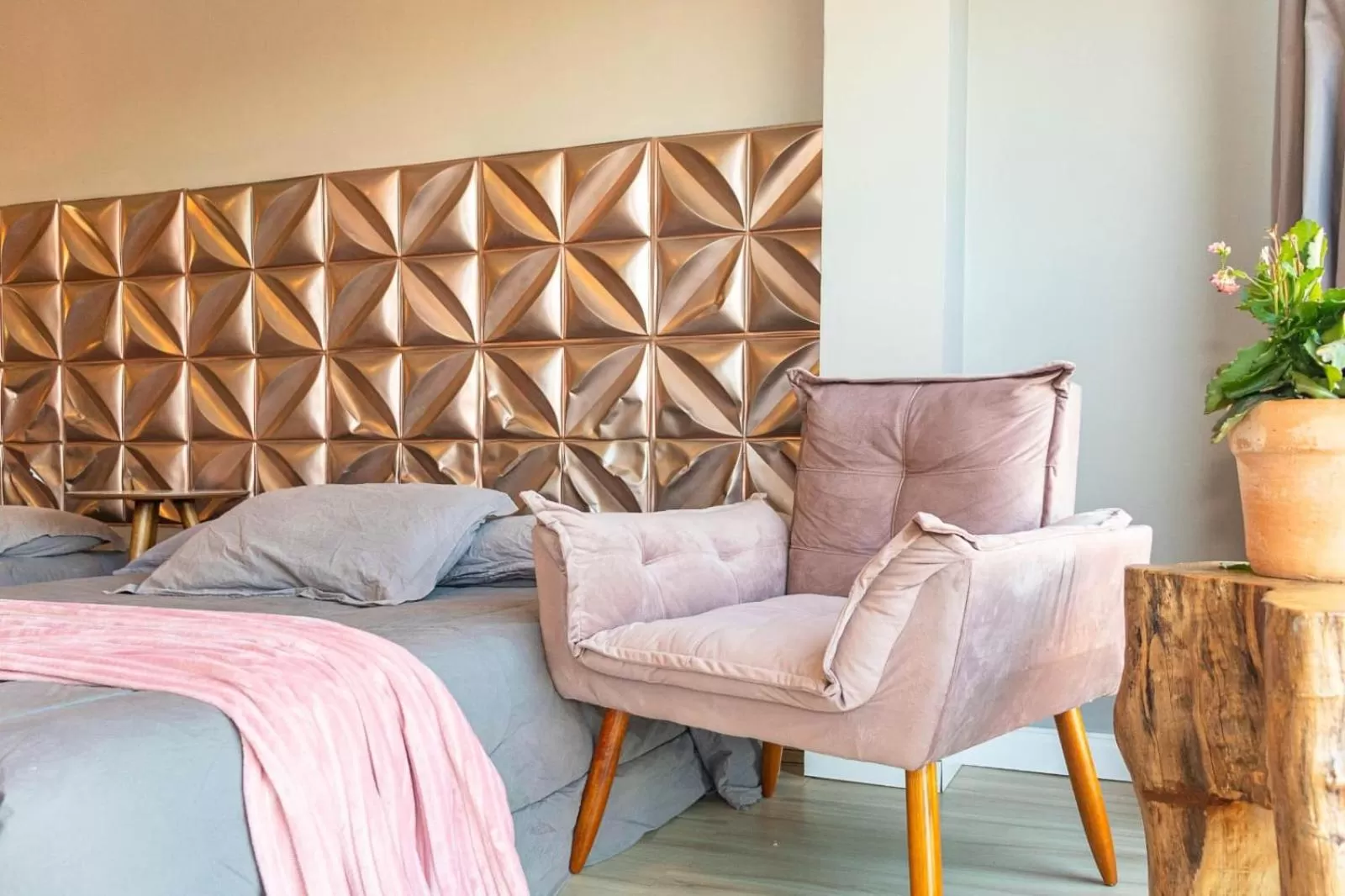 Bed in Pousada Doce Lar