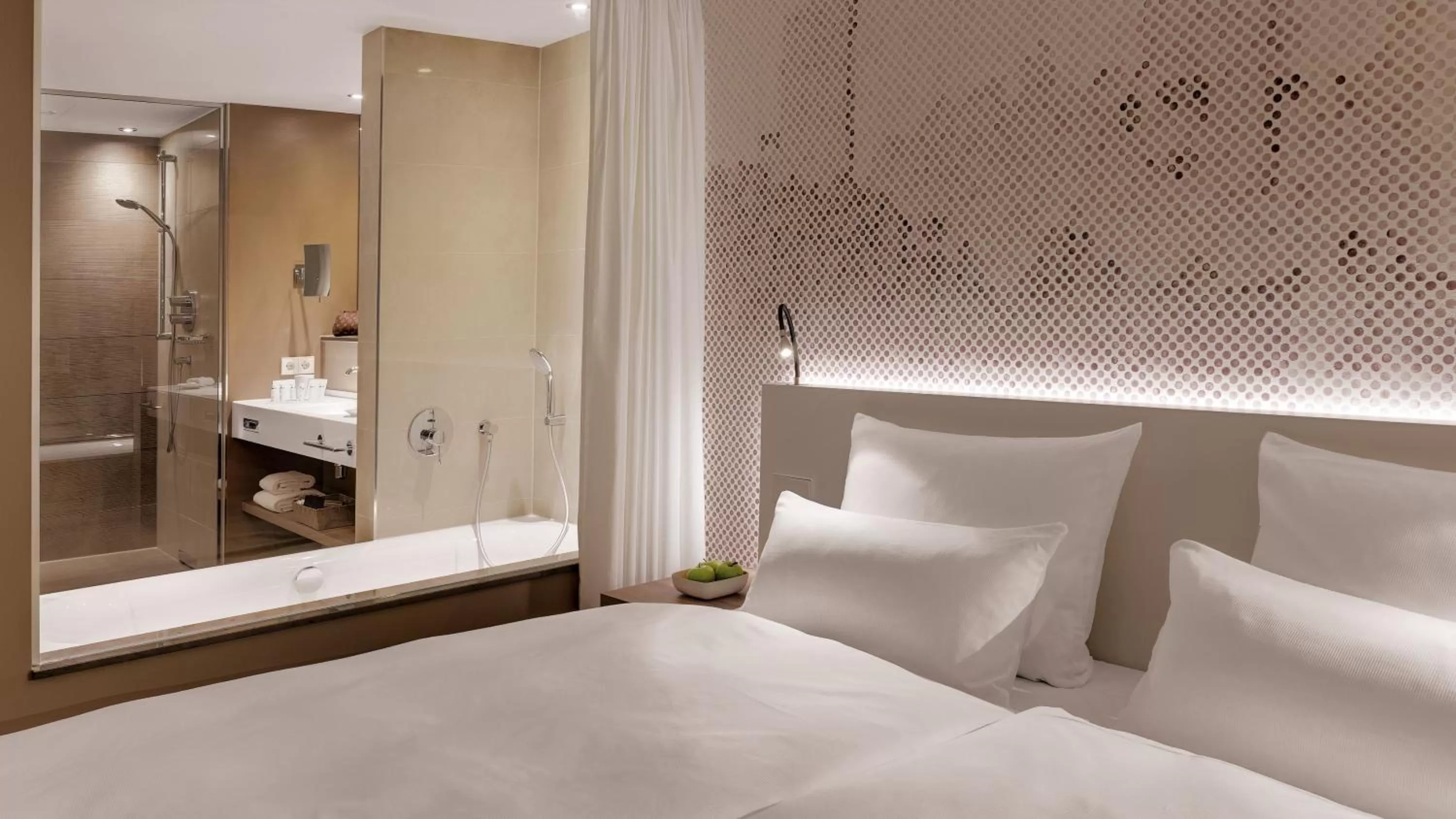 Bathroom, Bed in Hotel Stadt Lörrach