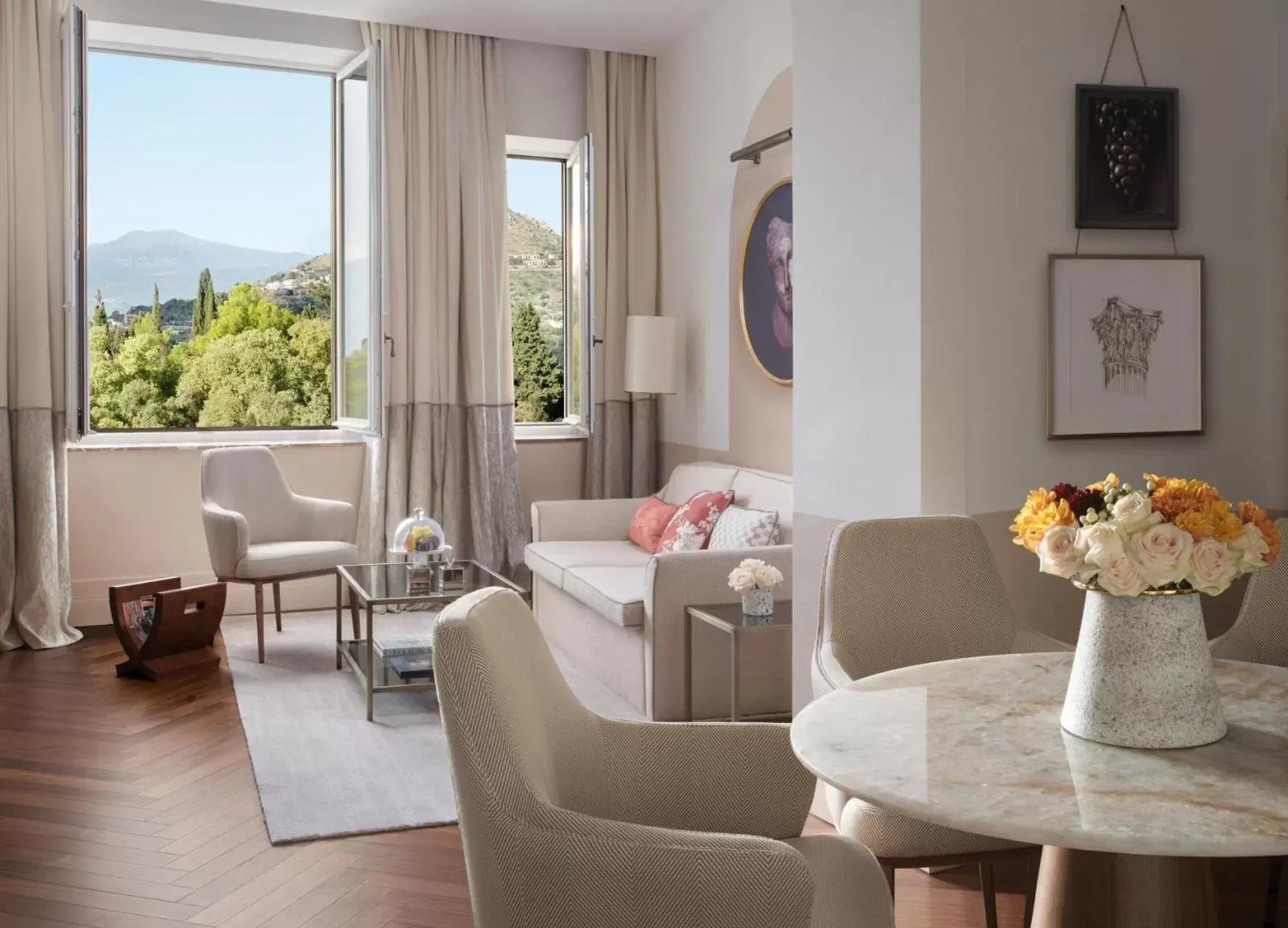 Living room, Seating Area in San Domenico Palace, Taormina, A Four Seasons Hotel