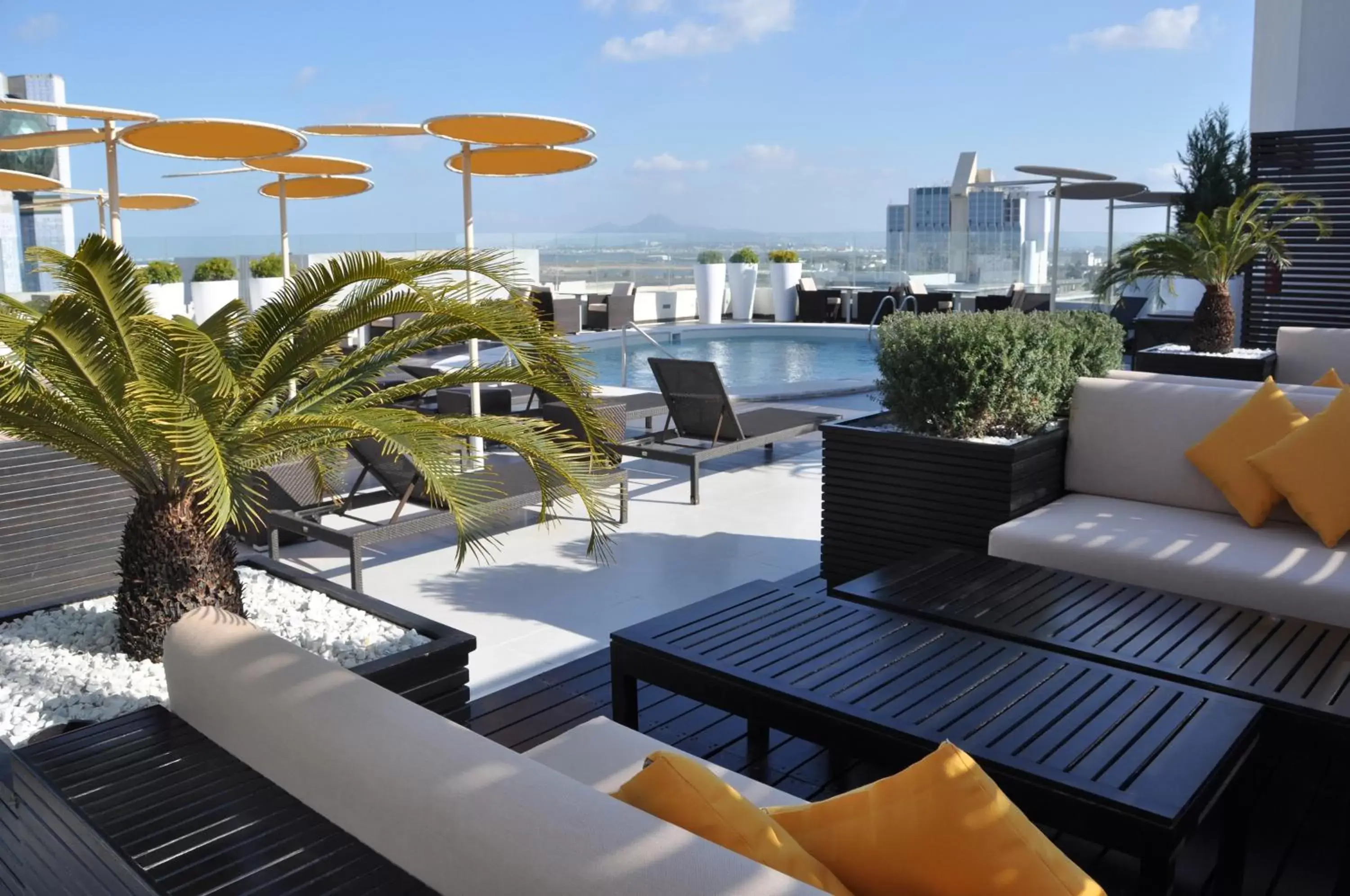 Balcony/Terrace, Swimming Pool in Novotel Tunis