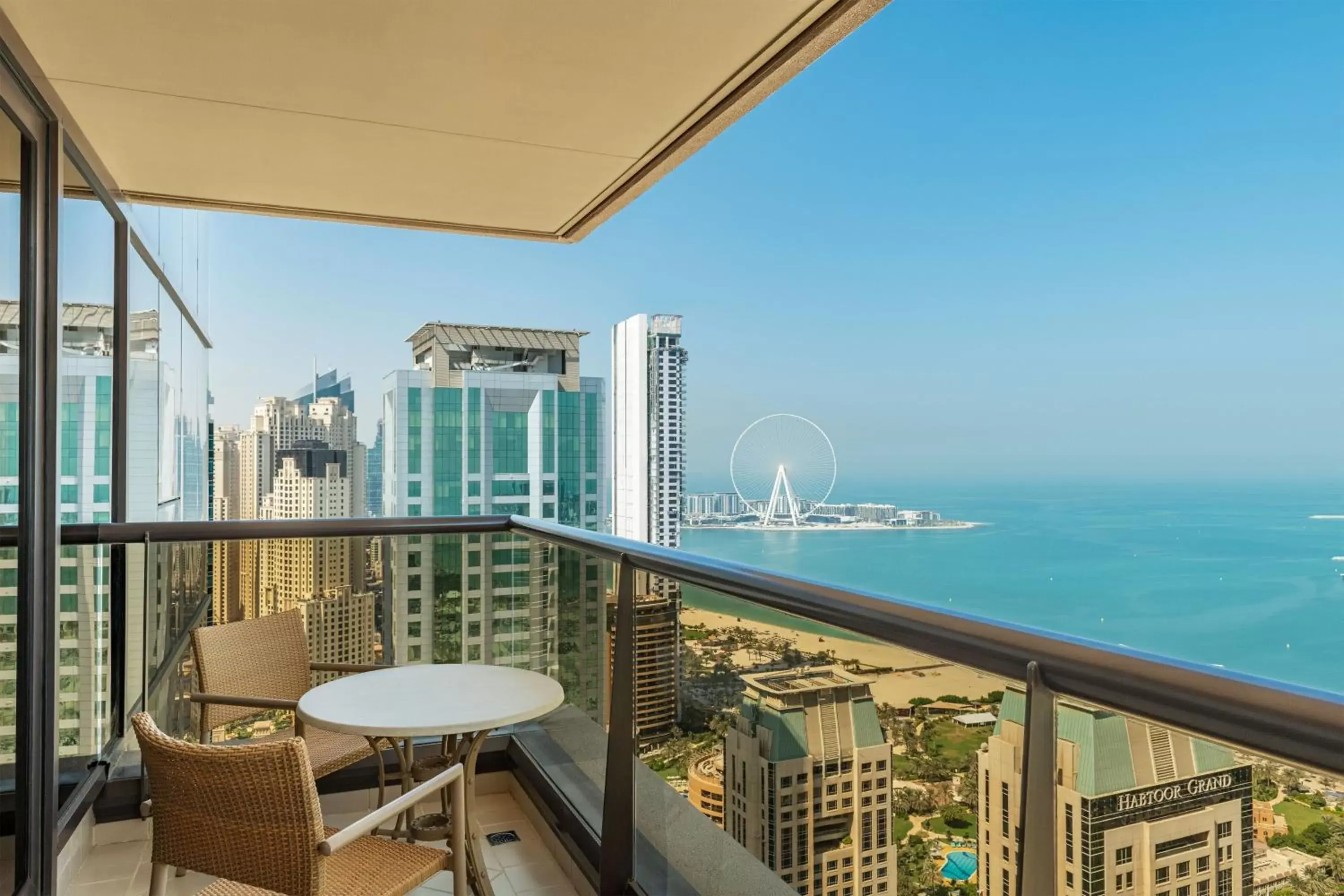 Bedroom, Balcony/Terrace in Grosvenor House, a Luxury Collection Hotel, Dubai