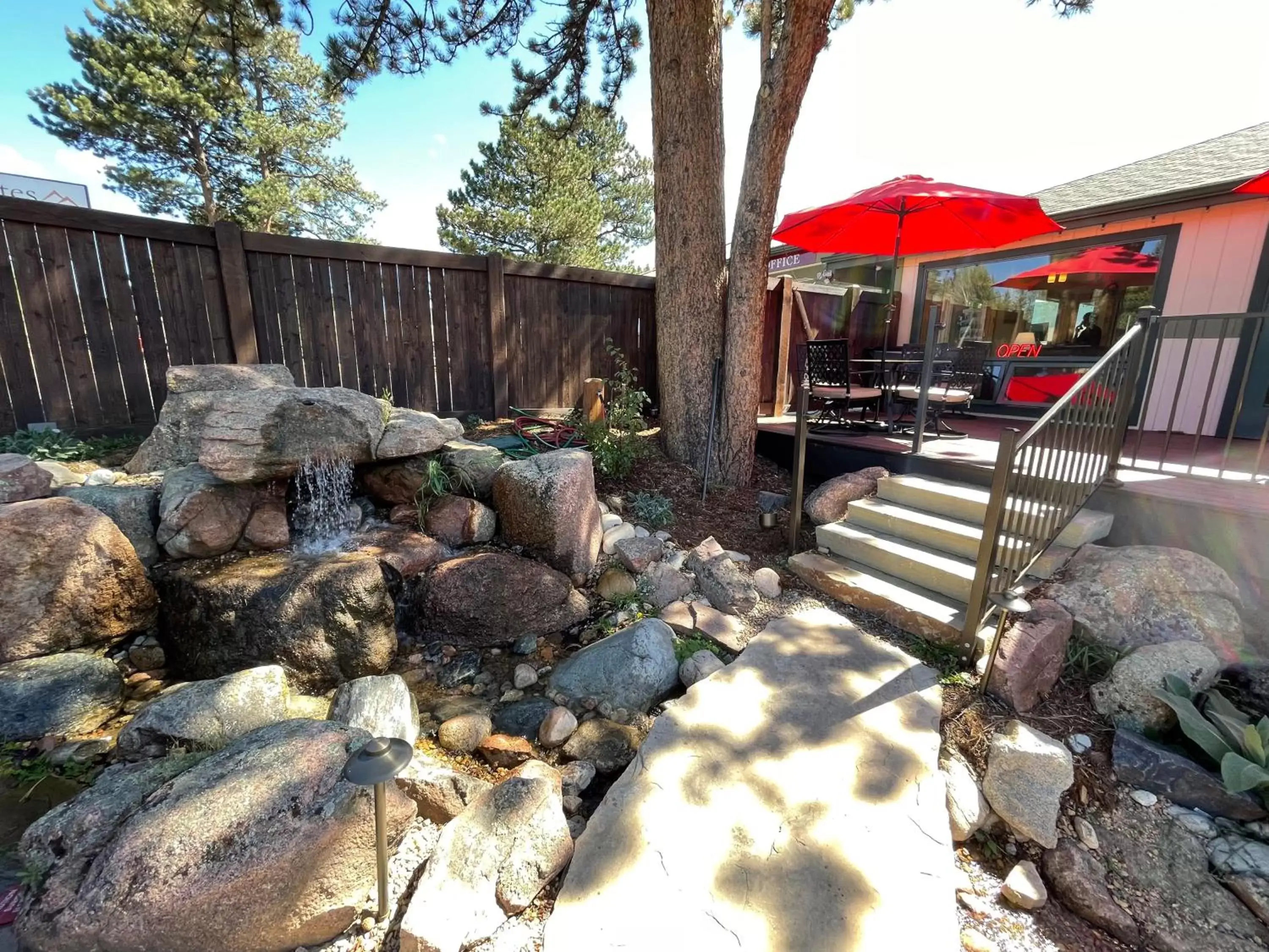 Patio in Estes Mountain Inn