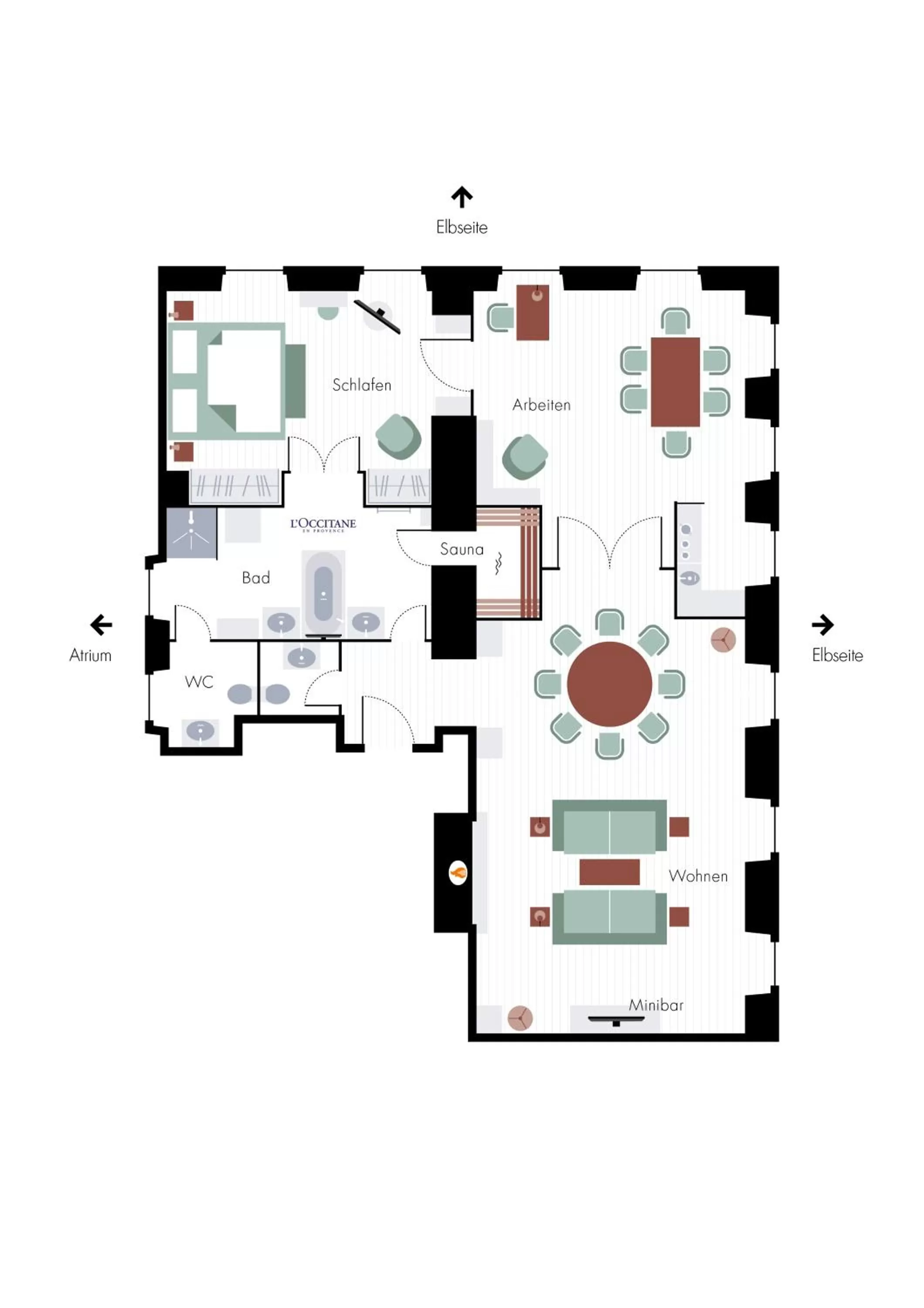 Floor plan in Bilderberg Bellevue Hotel Dresden