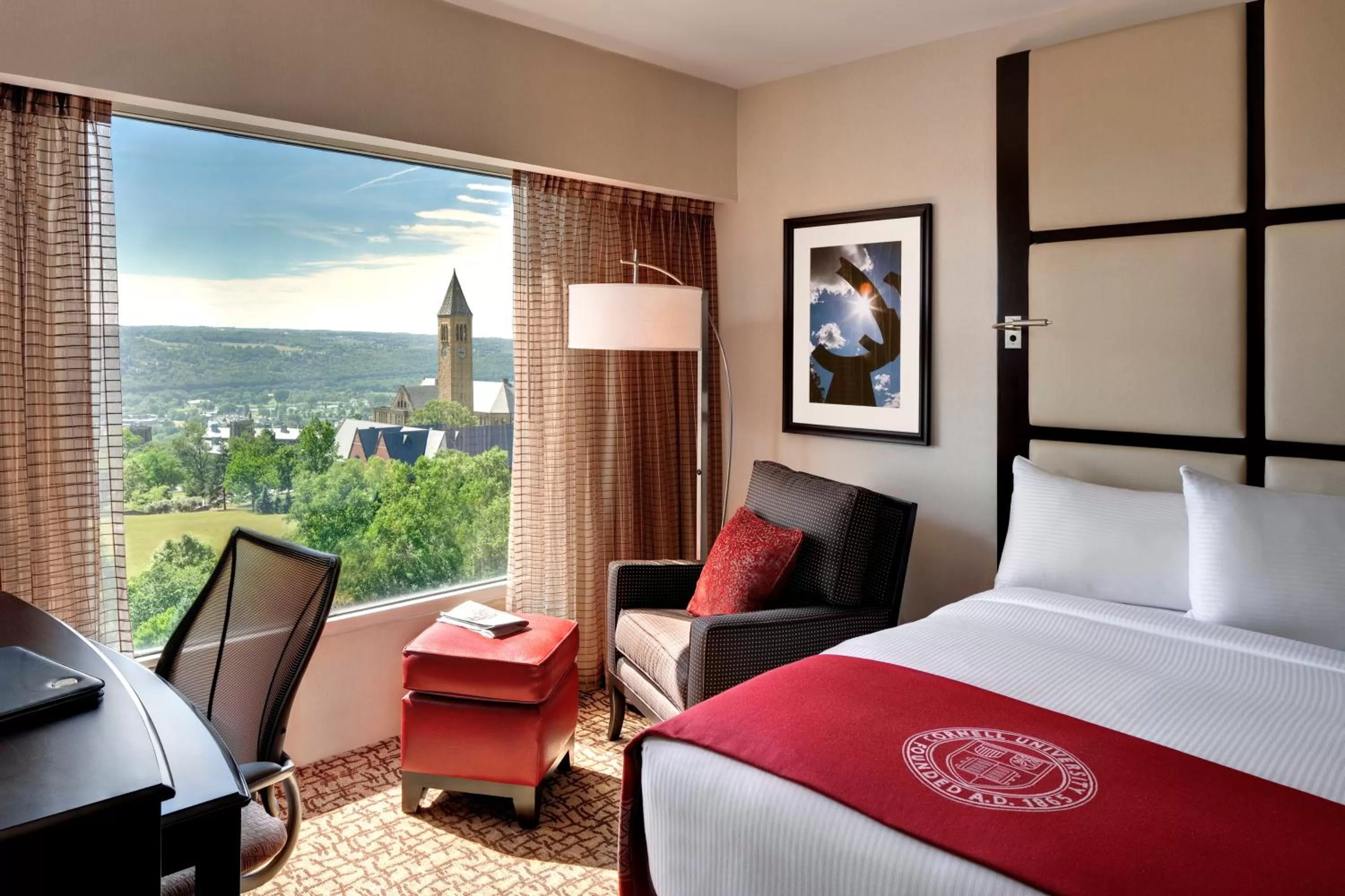 Day, Bed in The Statler Hotel at Cornell University