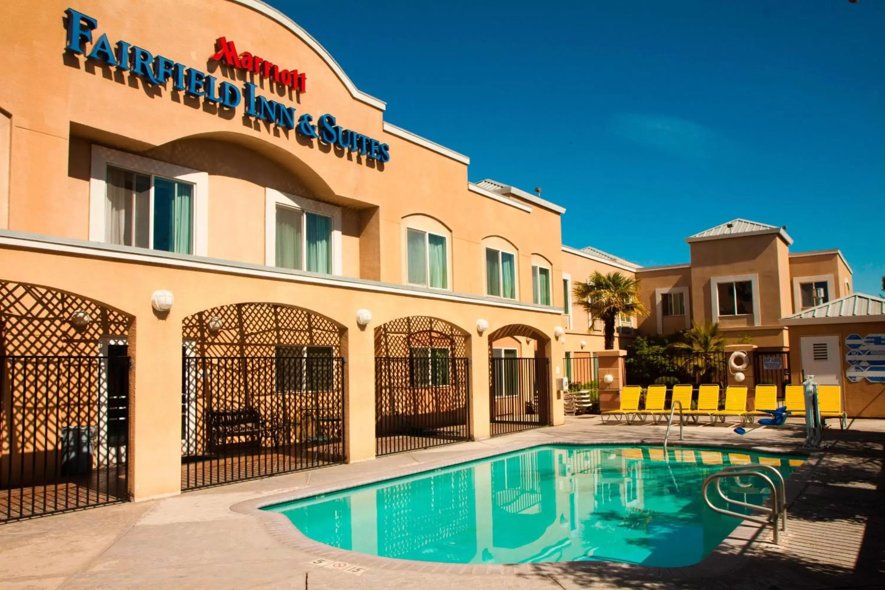 Swimming pool, Property Building in Fairfield Inn & Suites Modesto