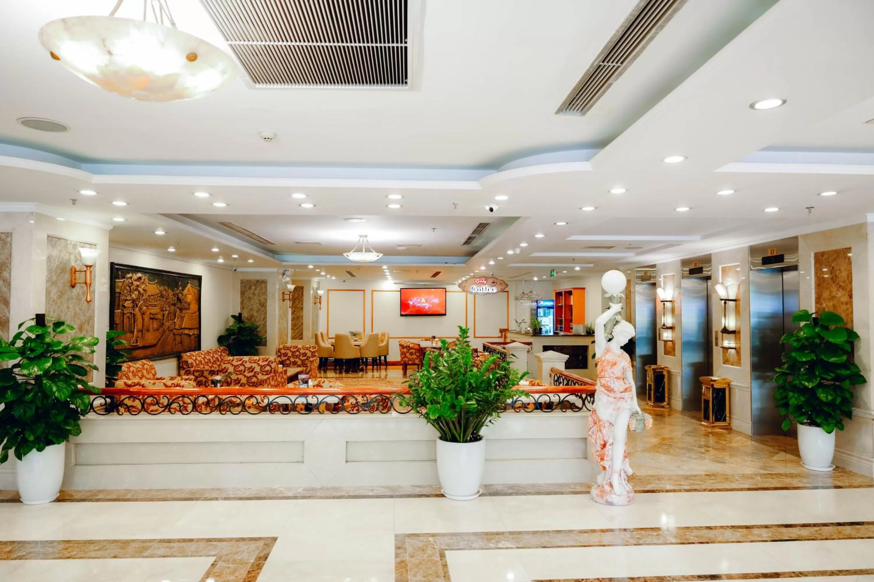 Seating area in A25 Luxury Hotel