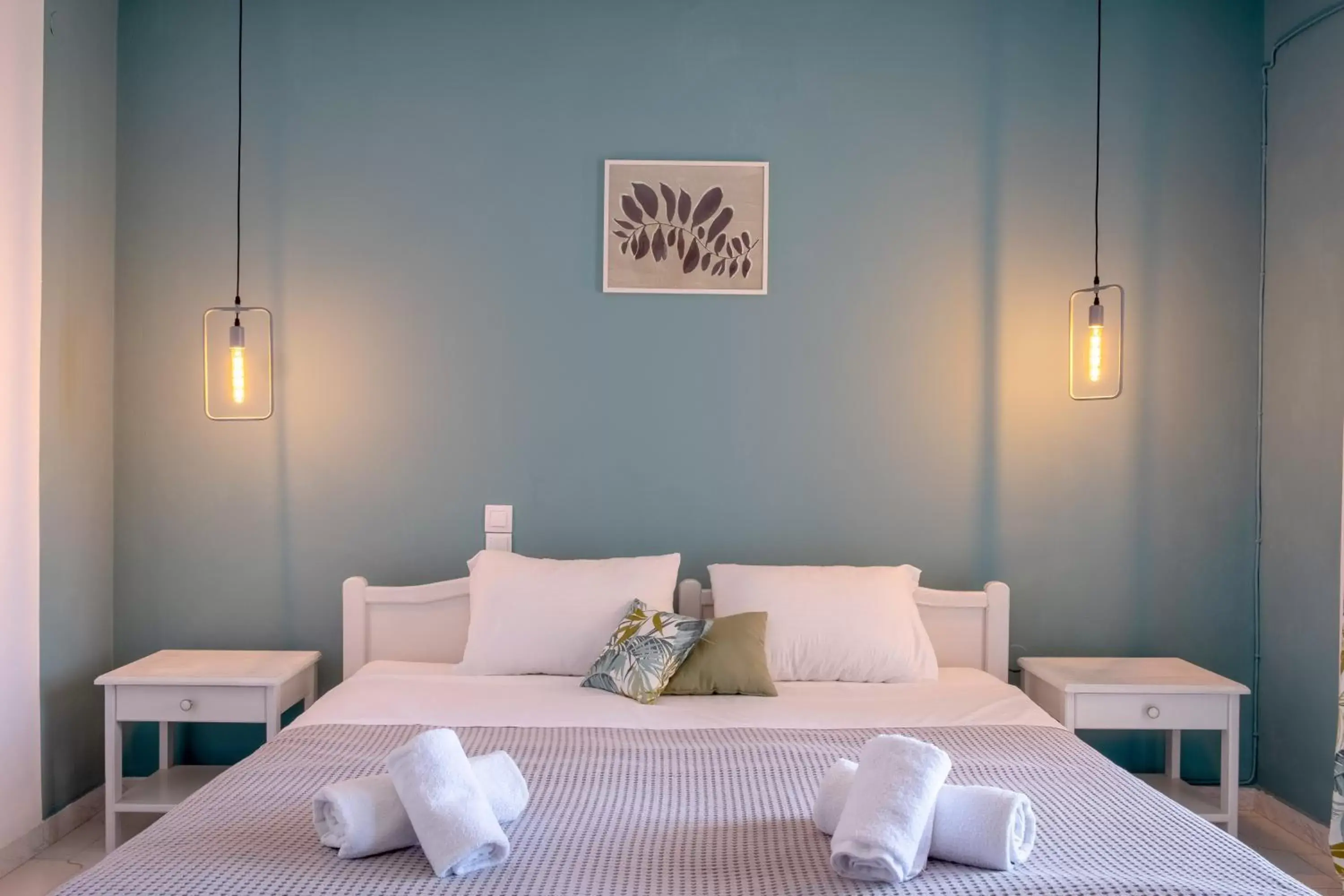 Bed in Pefkides Aegina Boutique Apartments