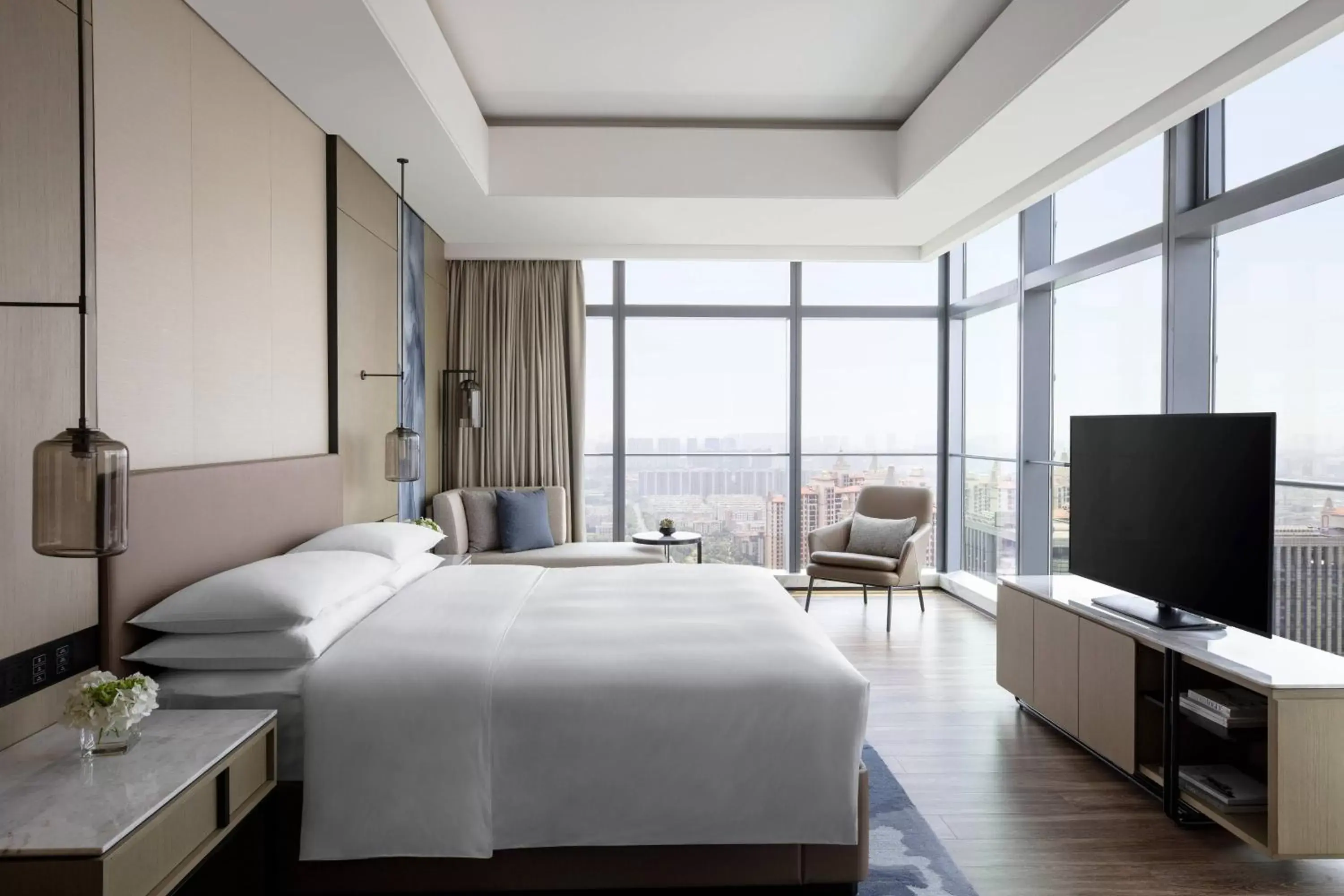 Bedroom in Zhangjiagang Marriott Hotel