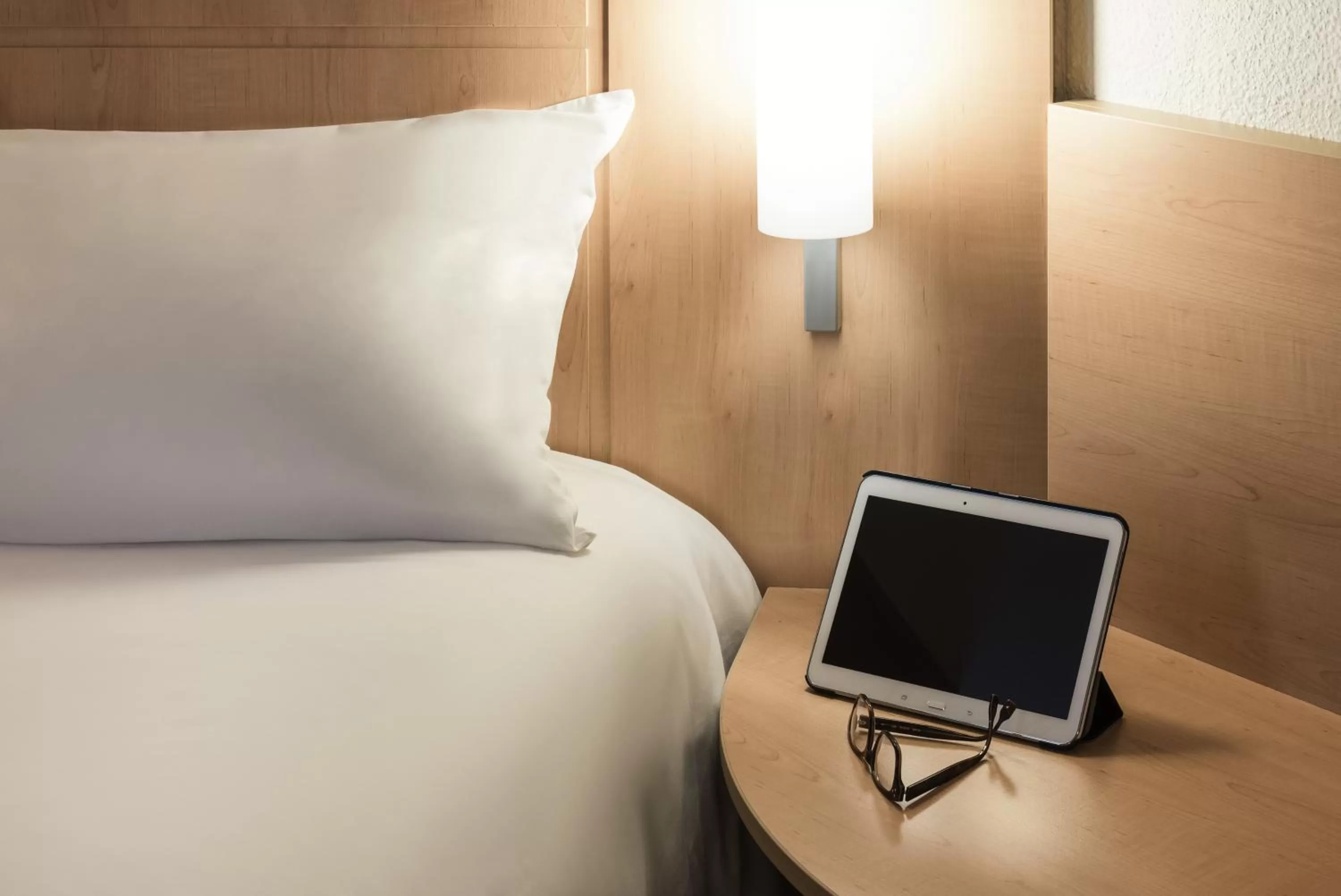 Decorative detail, Bed in ibis Angers Centre Chateau