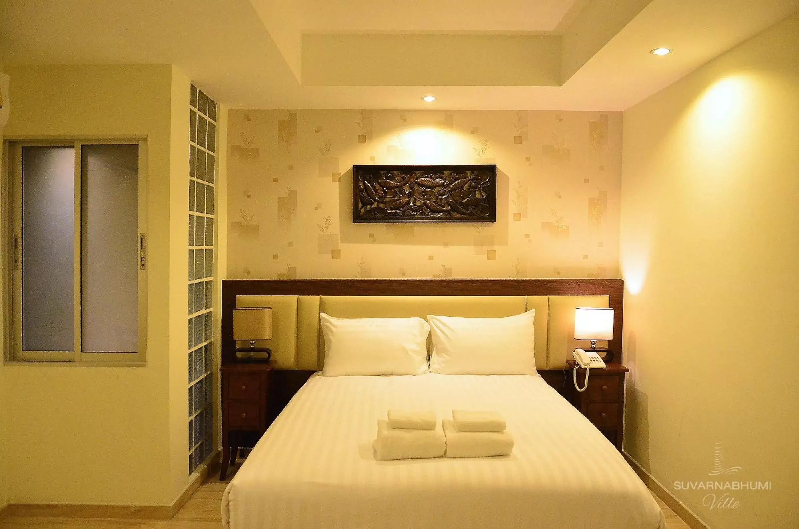 Bedroom, Bed in Suvarnabhumi Ville Airport Hotel