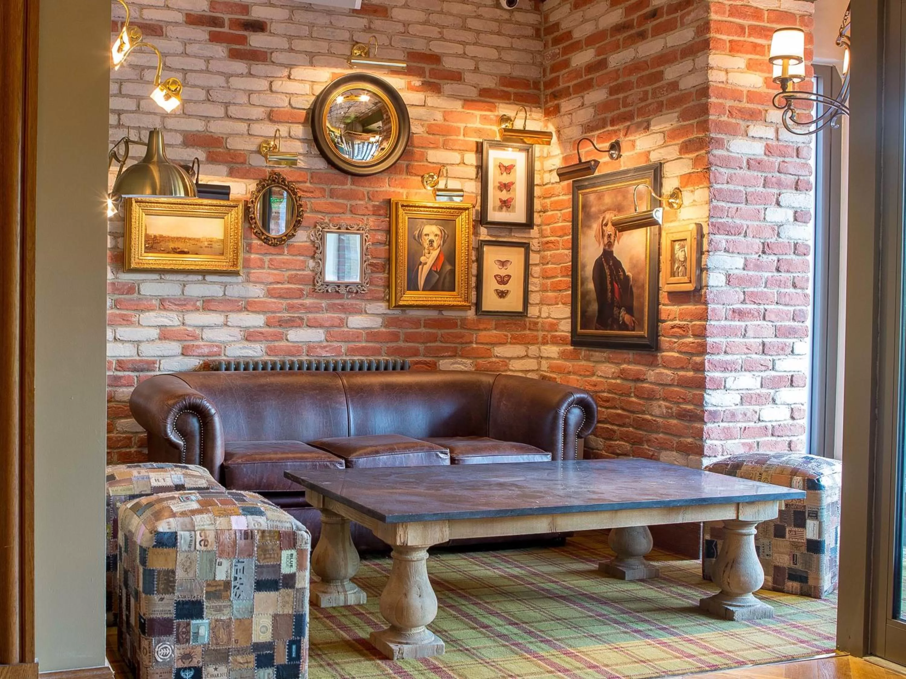 Seating area in Busby Hotel