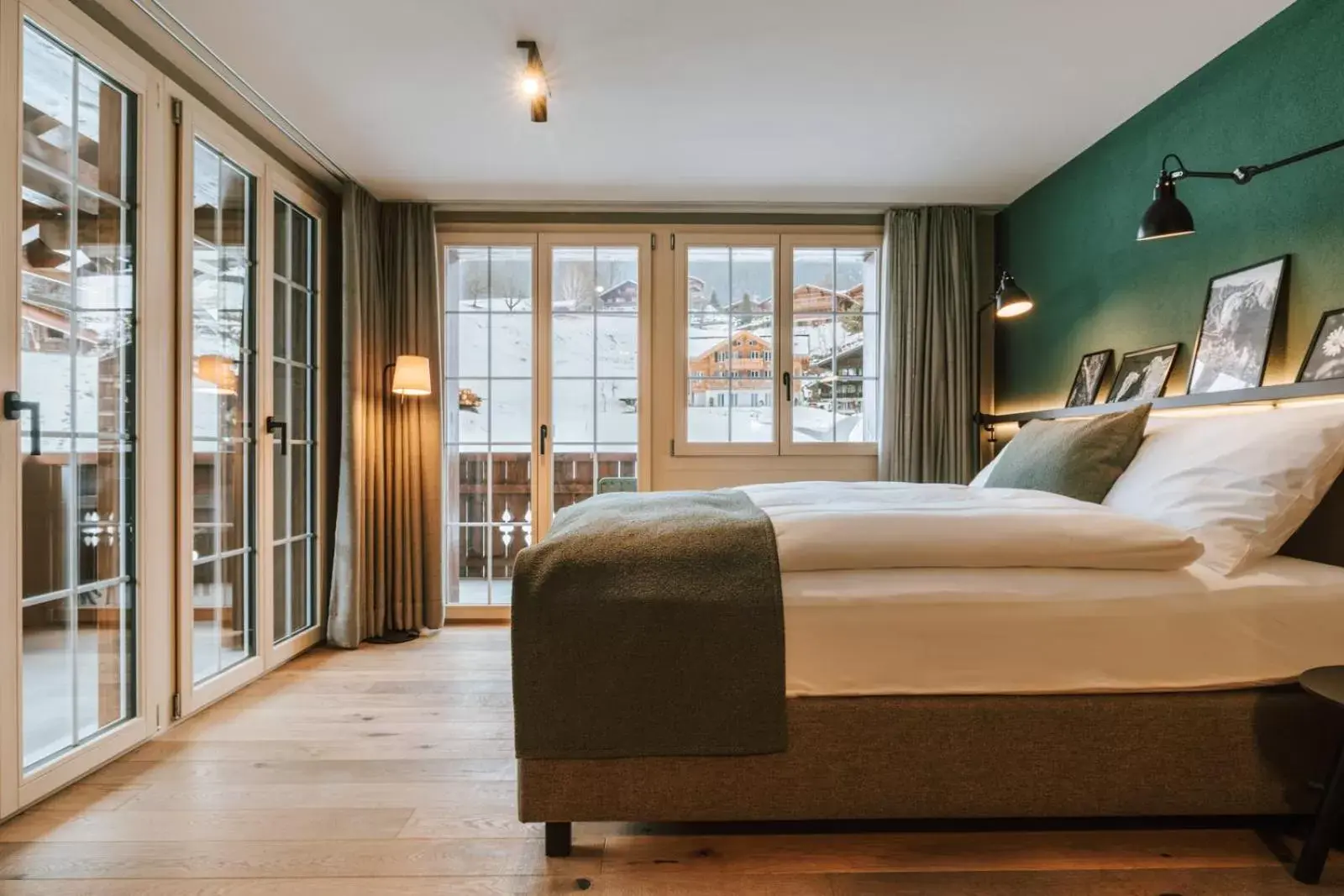Bed in Hotel Fiescherblick
