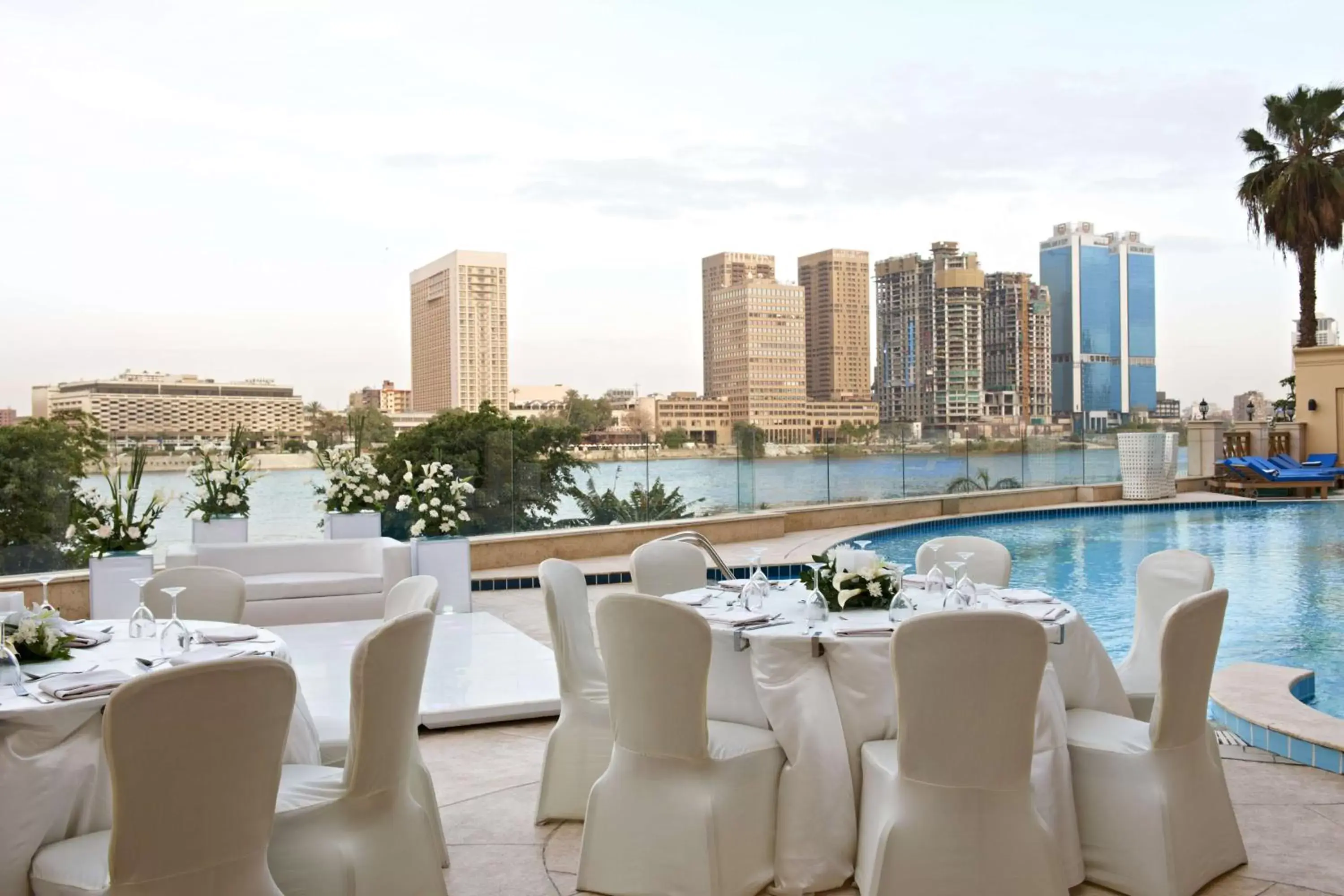 Pool view in Hilton Cairo Zamalek Residences