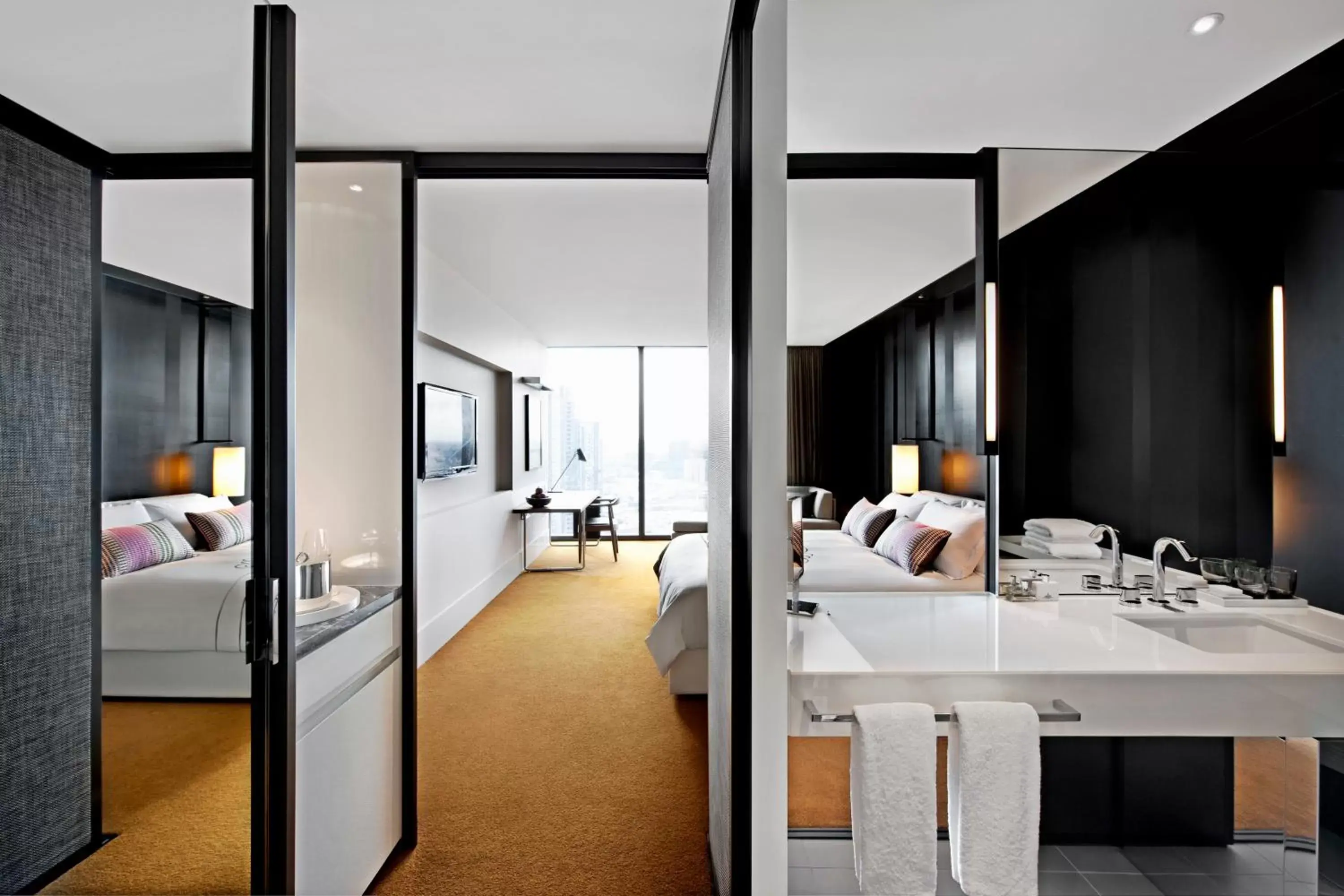 Bedroom, Bathroom in Crown Metropol Melbourne