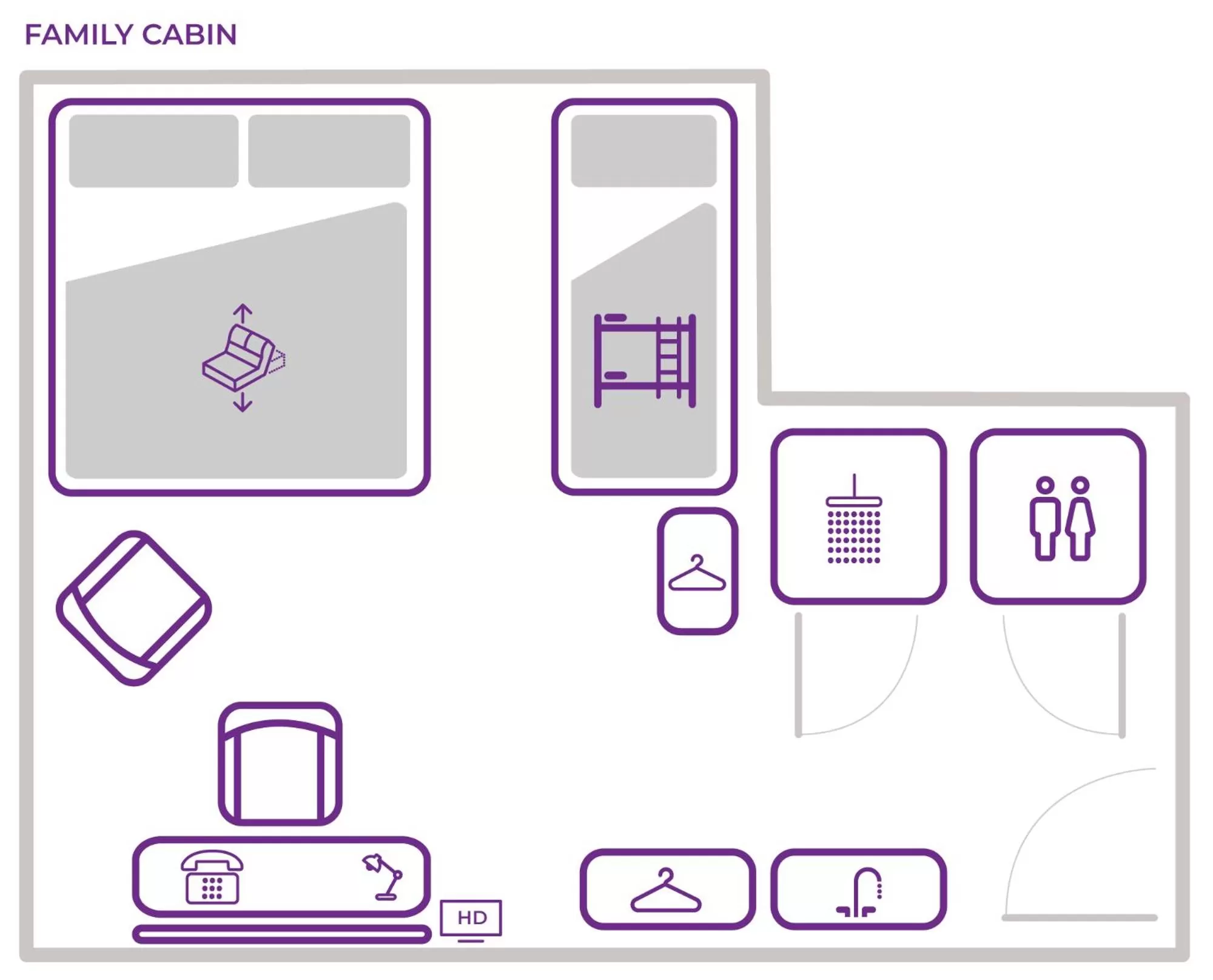 Floor plan in YOTEL Edinburgh
