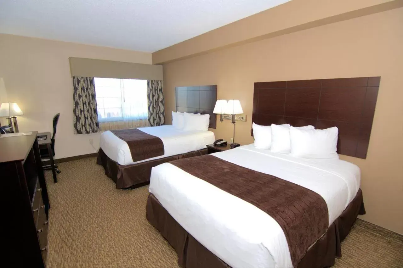 Bed in Rock Island Inn & Suites