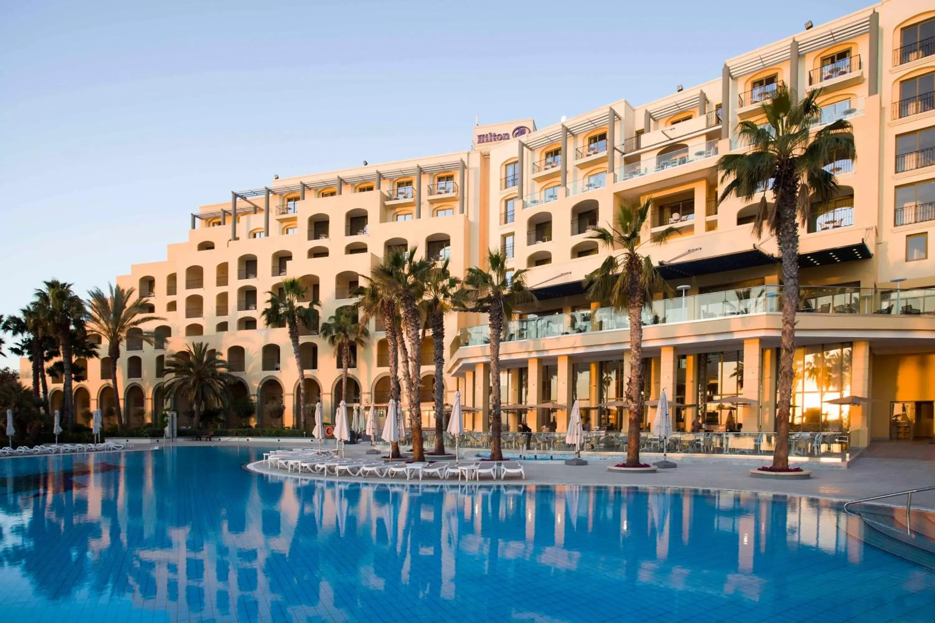 Pool view, Property Building in Hilton Malta
