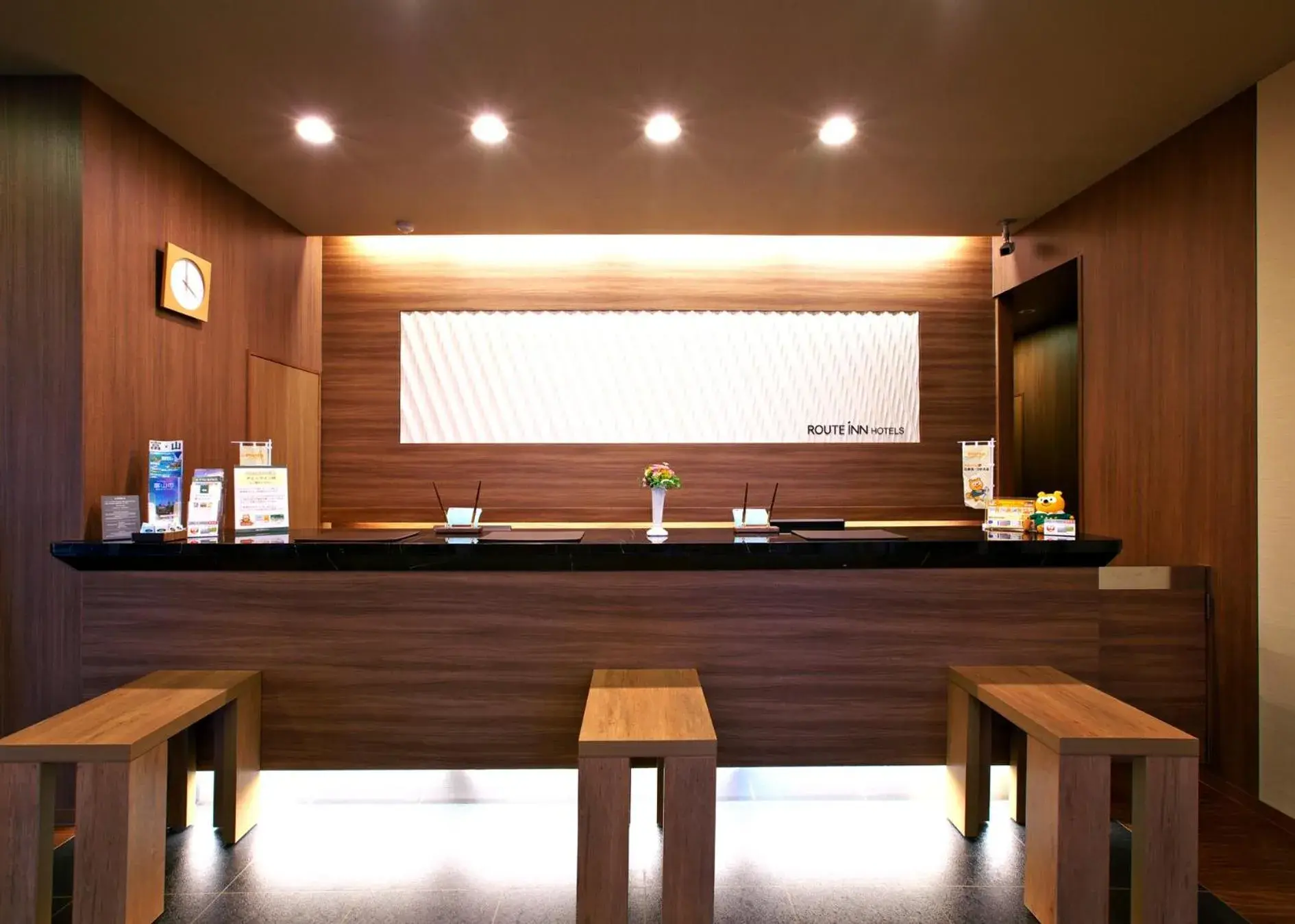 Lobby or reception, Kitchen/Kitchenette in Hotel Route Inn Toyama Inter