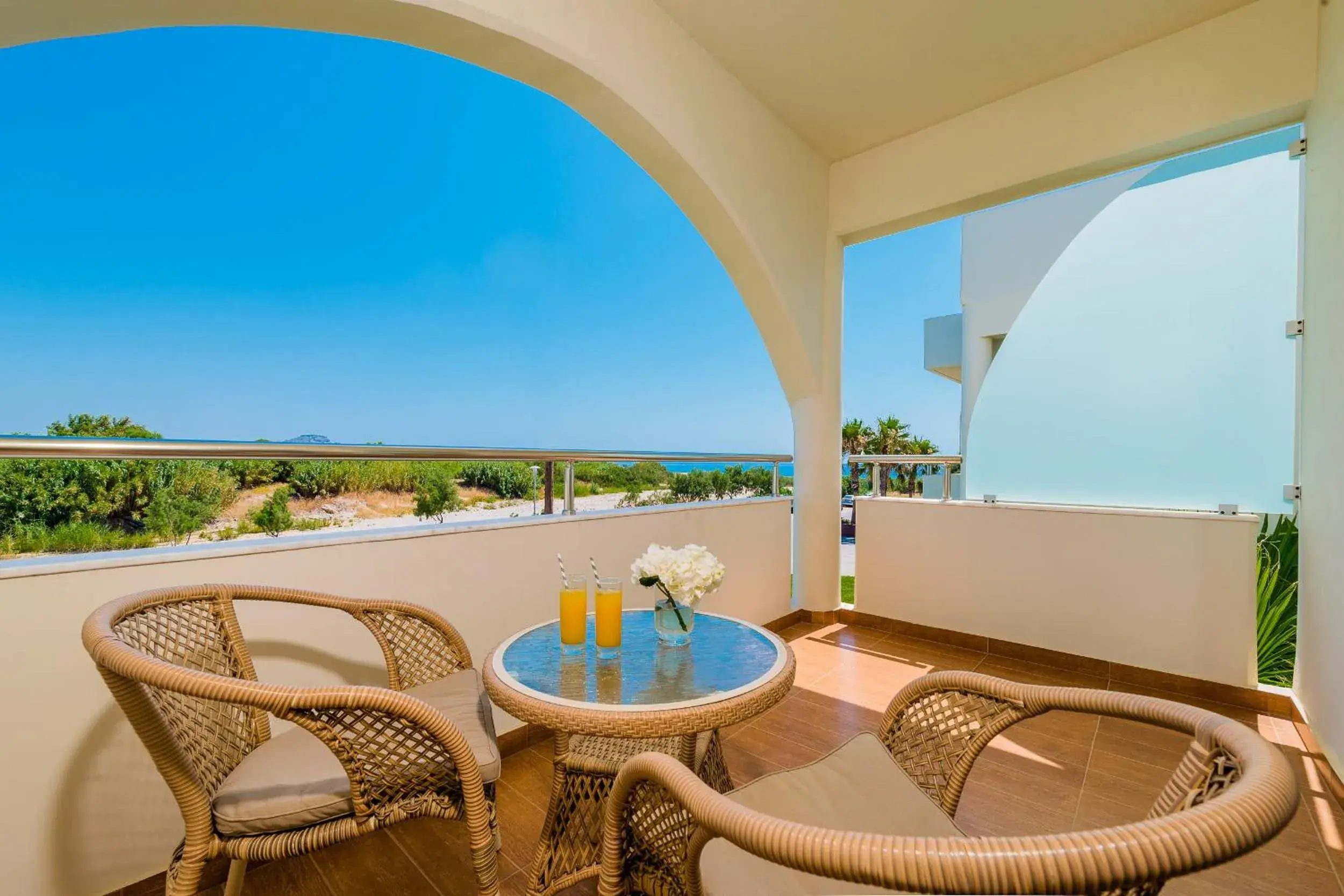 View (from property/room), Balcony/Terrace in Afandou Bay Resort Suites