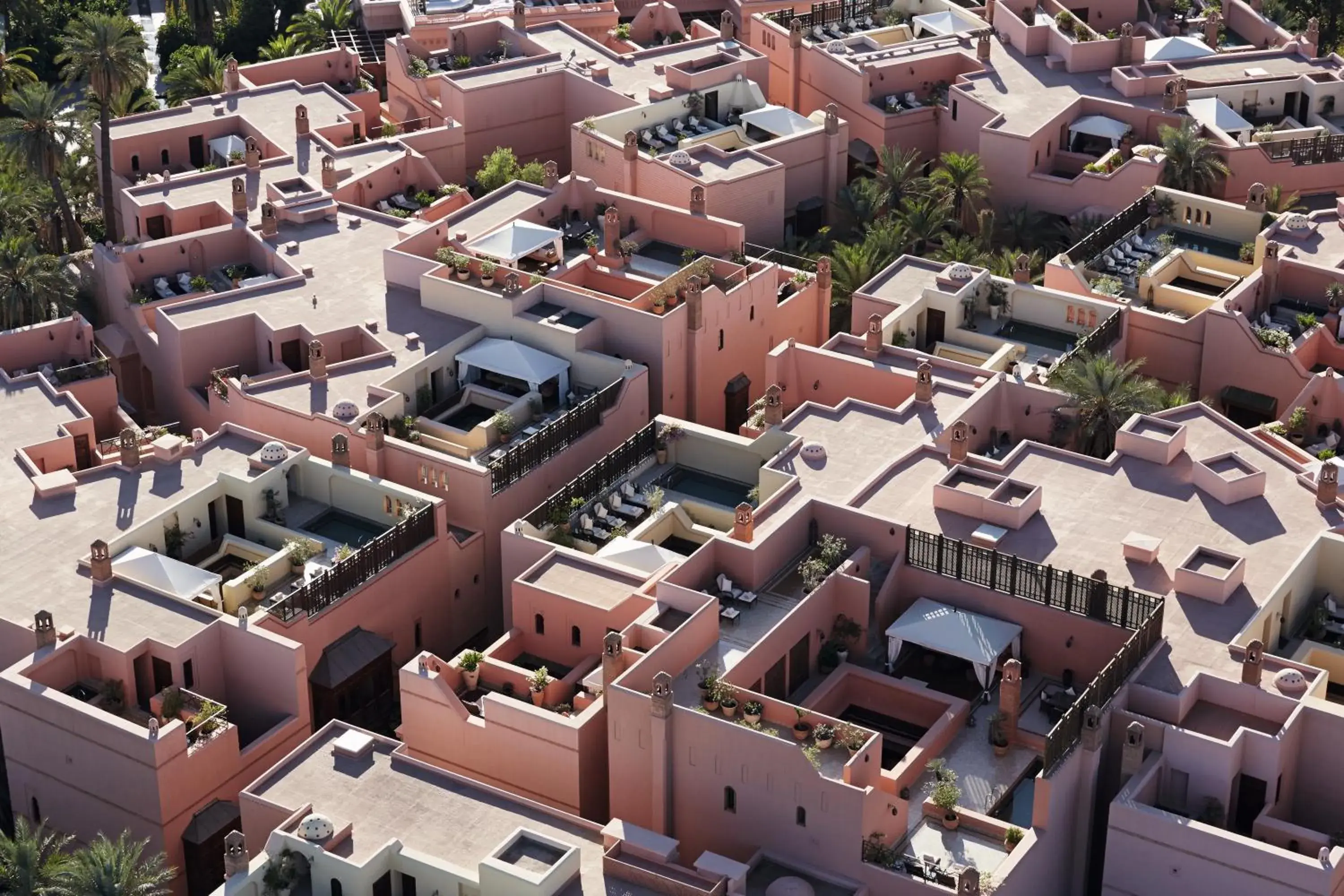 Bird's eye view, Bird's-eye View in Royal Mansour Marrakech