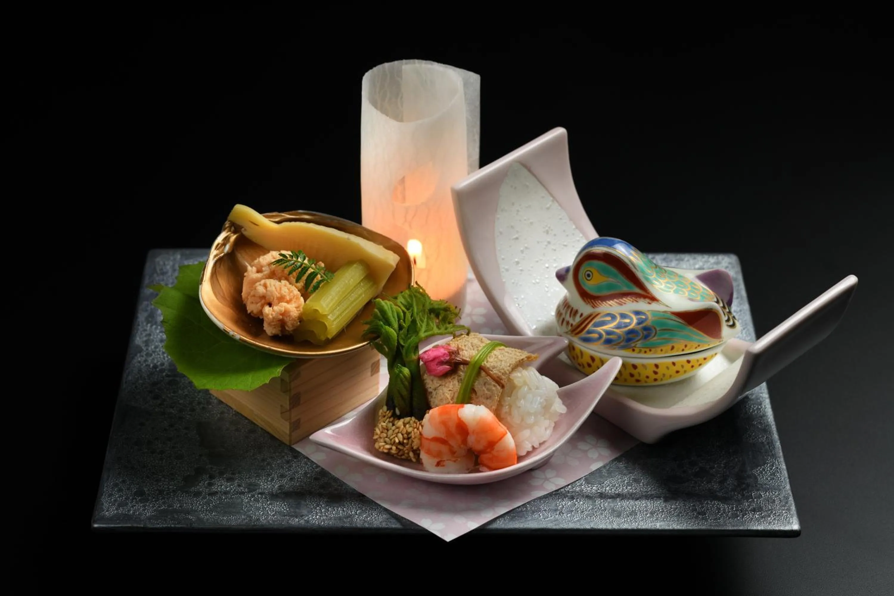 Food close-up in Hohoemino Kuyufu Tsuruya