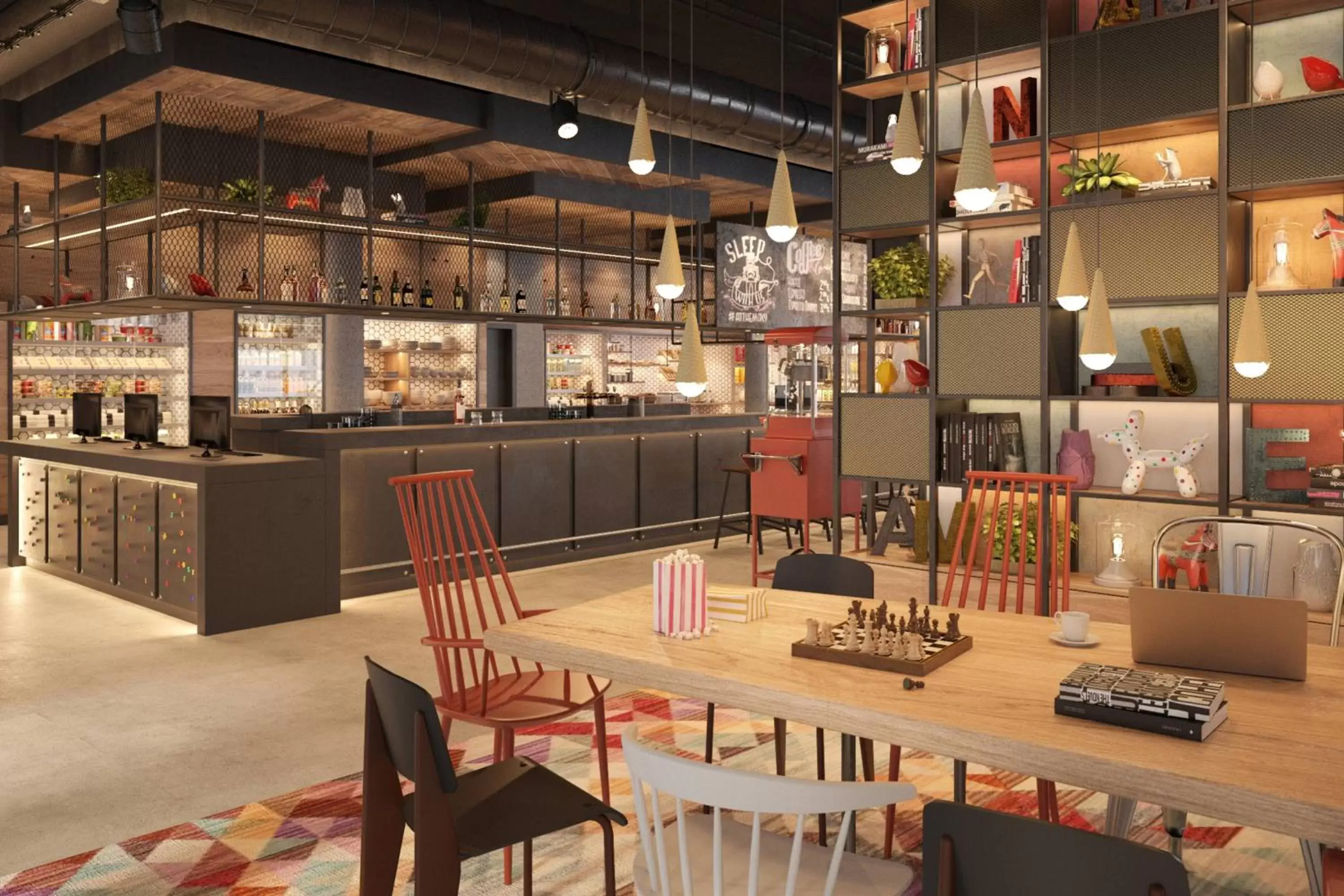 Lobby or reception, Restaurant/Places to Eat in Moxy Rust