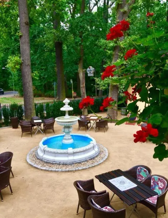 Patio, Swimming Pool in Hotel Kronprinz