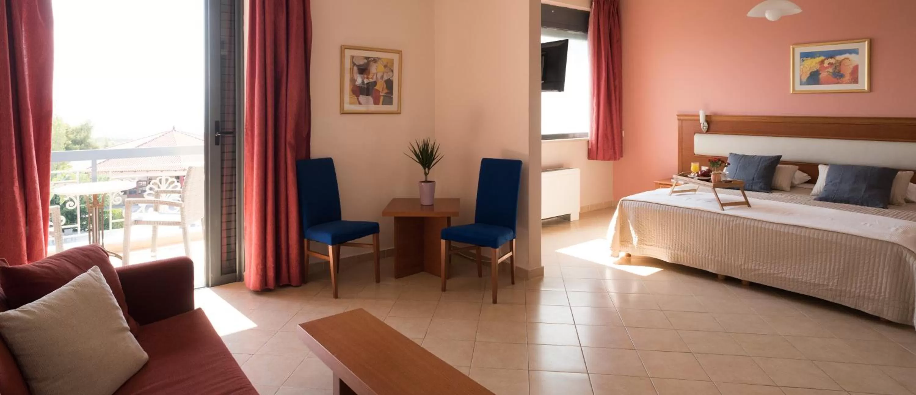 Bed in Acharnis Kavallari Hotel Suites