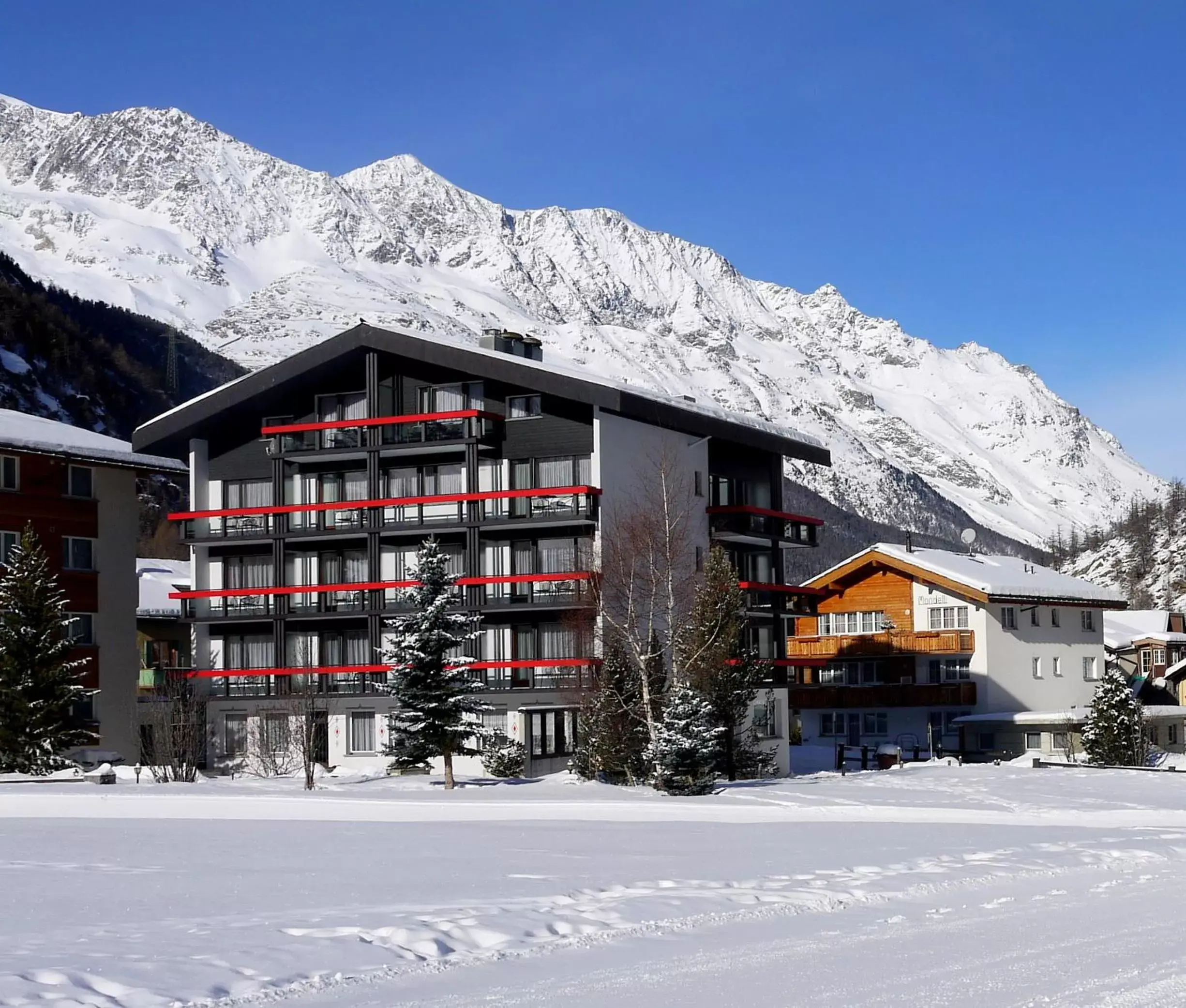 Property building, Winter in Hotel Alpenhof
