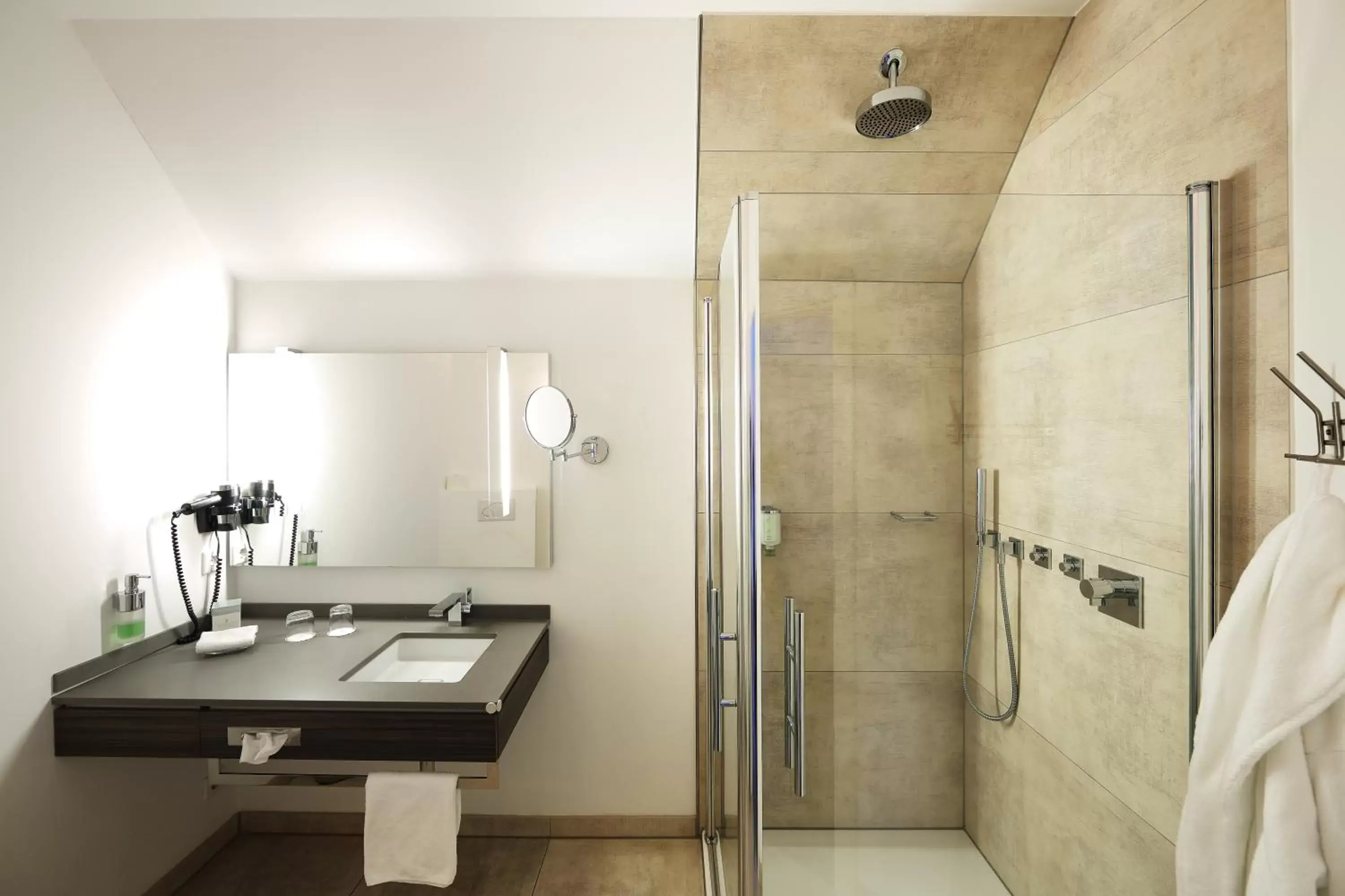 Shower, Bathroom in Romantik Hotel Neuhaus