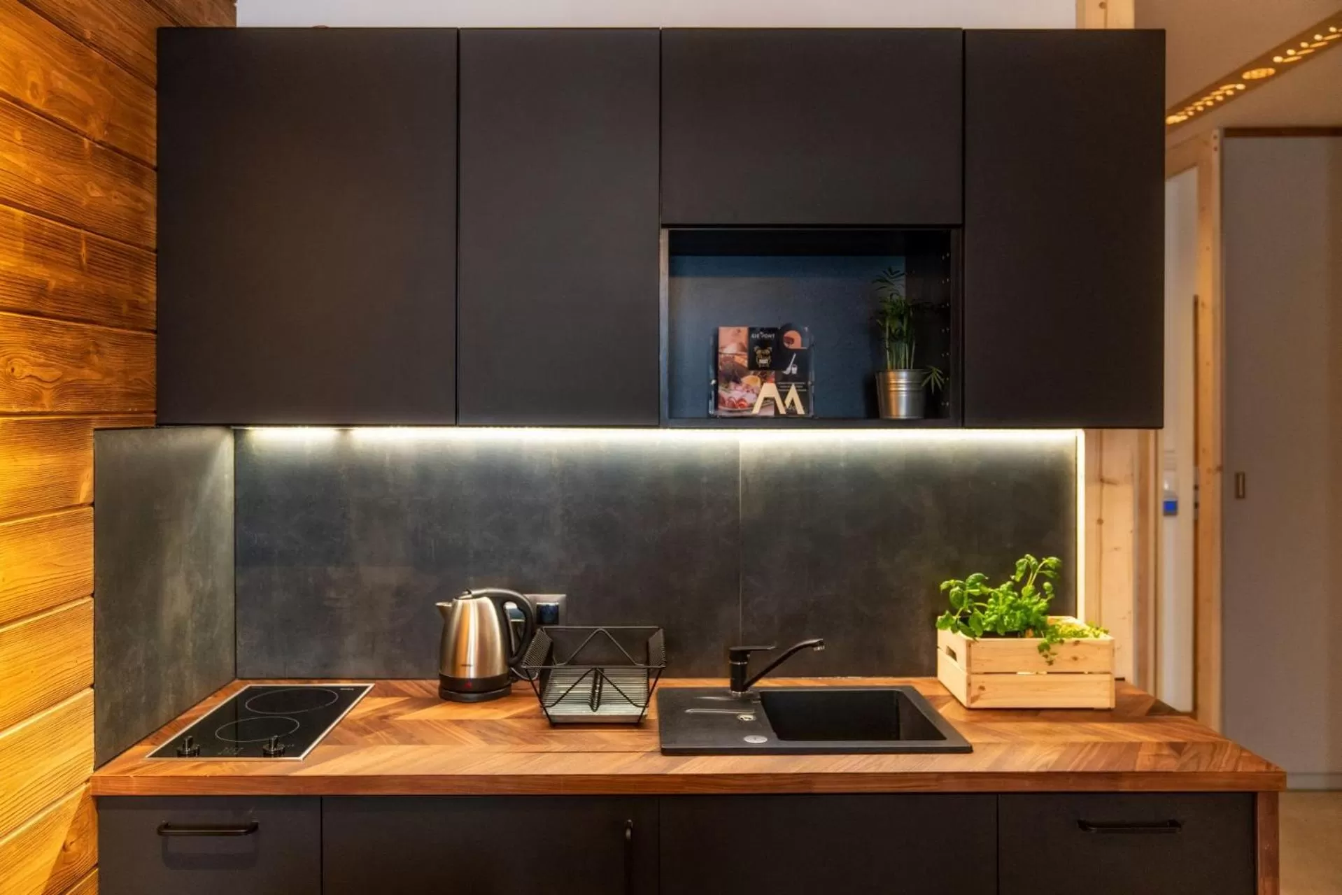 Kitchen or kitchenette in Aparthotel Giewont