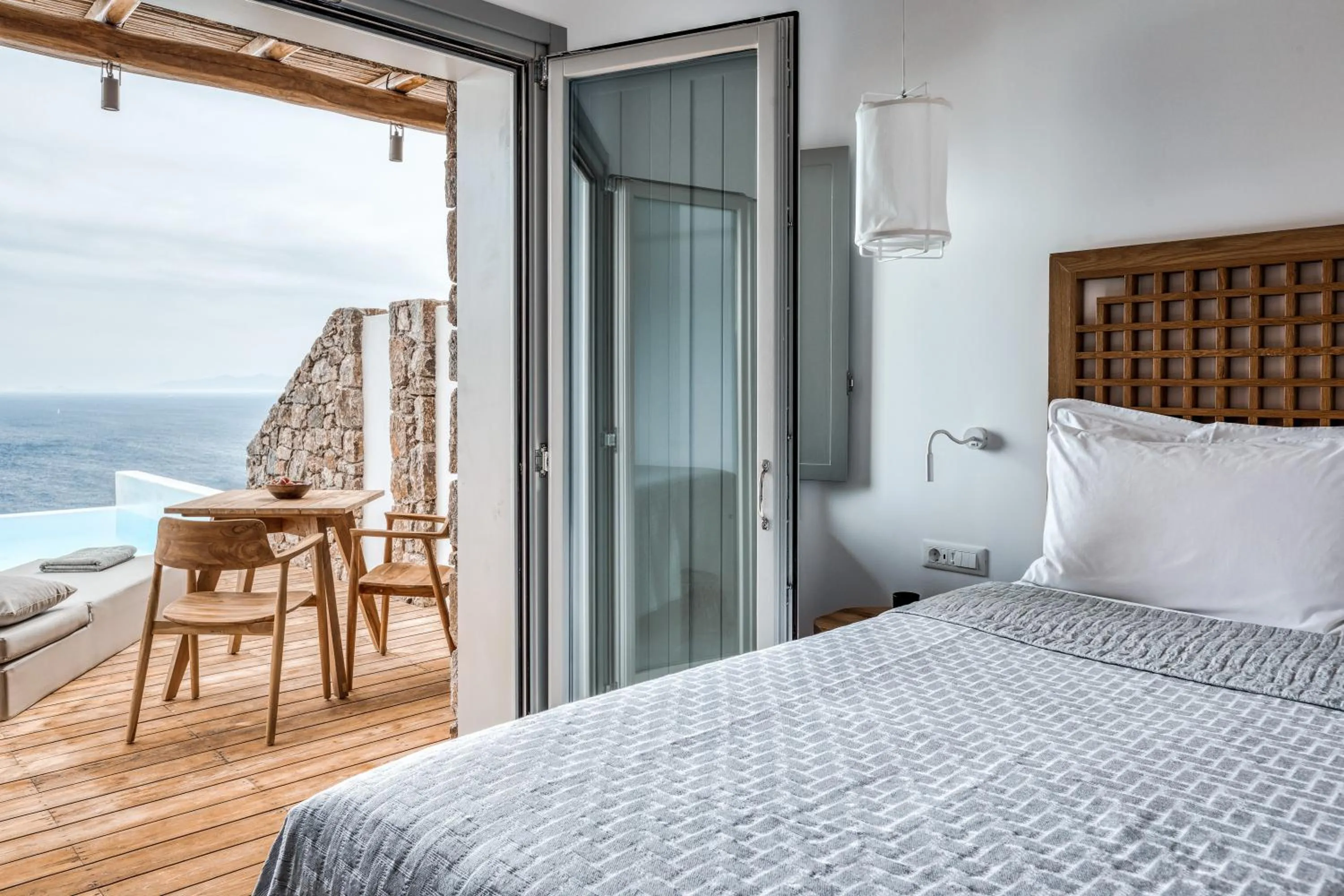 Sea view, Bed in Alissachni Mykonos