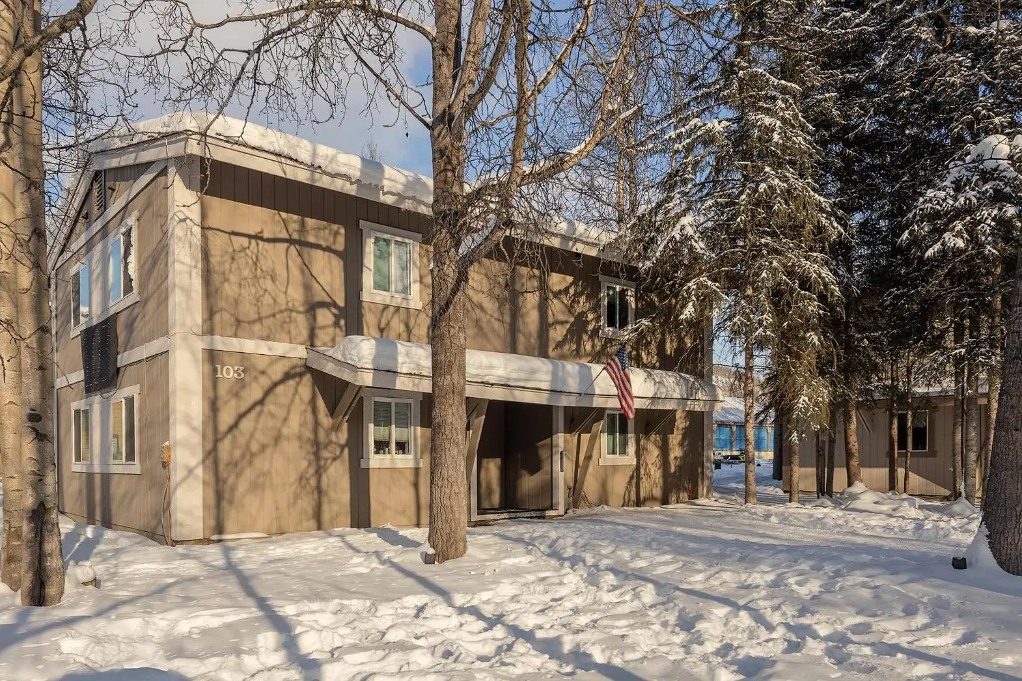 Property building, Winter in Chena Hot Springs Resort