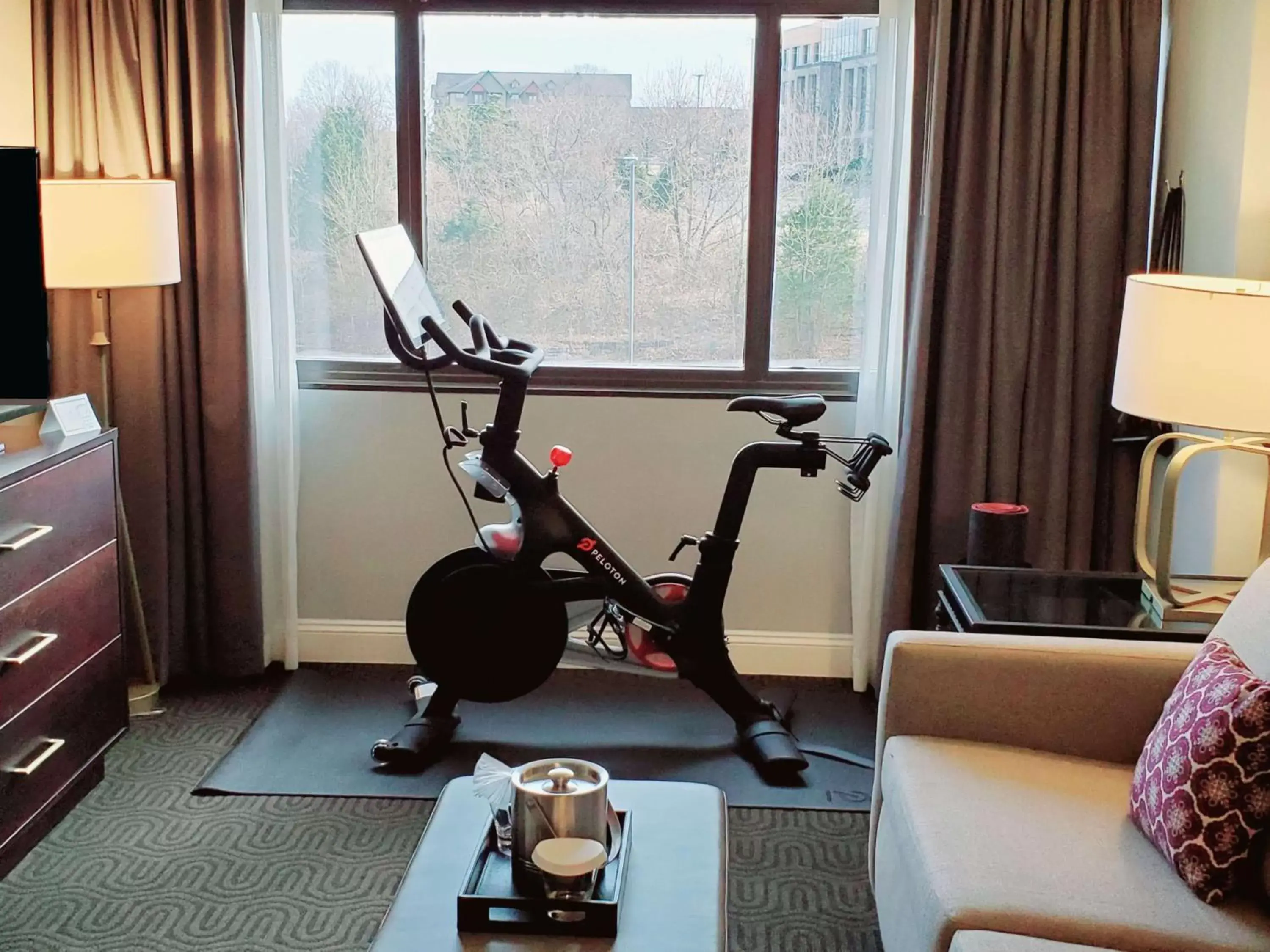 Living room, Fitness Center/Facilities in Hilton Suites Brentwood