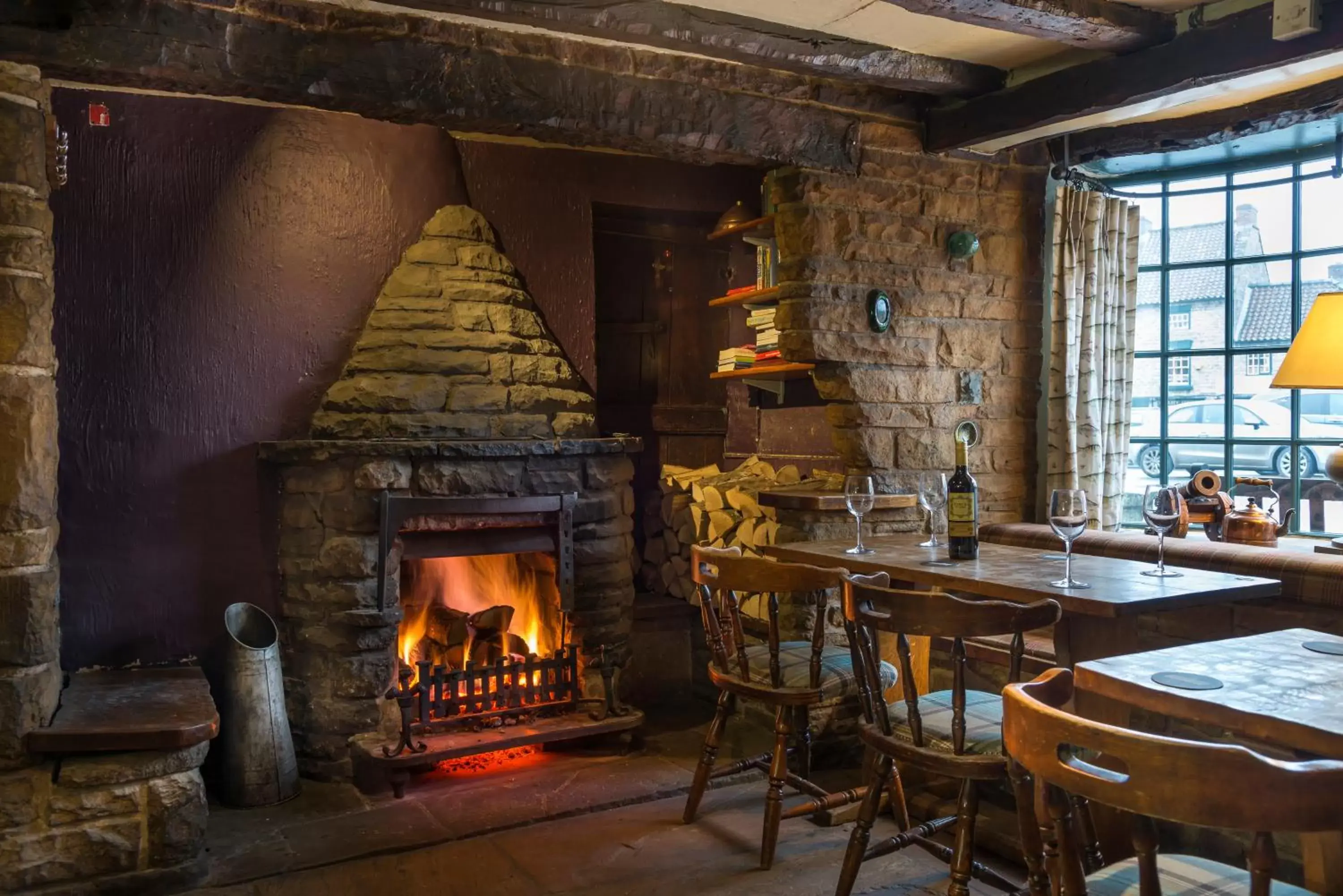 Lounge or bar, BBQ Facilities in The Feathers Hotel, Helmsley, North Yorkshire