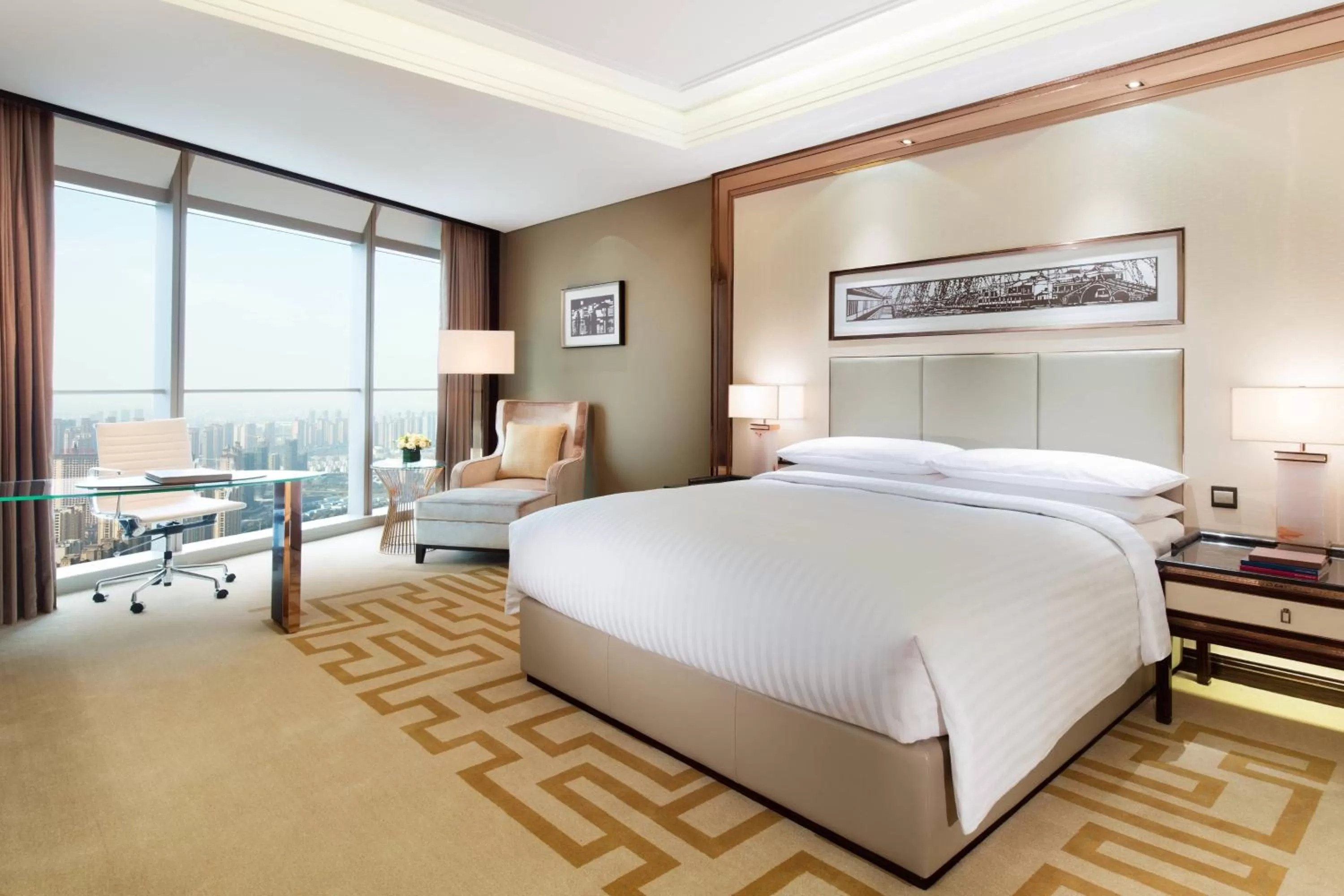 Photo of the whole room, Bed in Changzhou Marriott Hotel