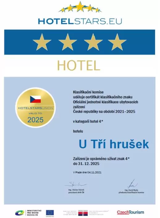 Logo/Certificate/Sign in Hotel U Tří hrušek suites & apartments