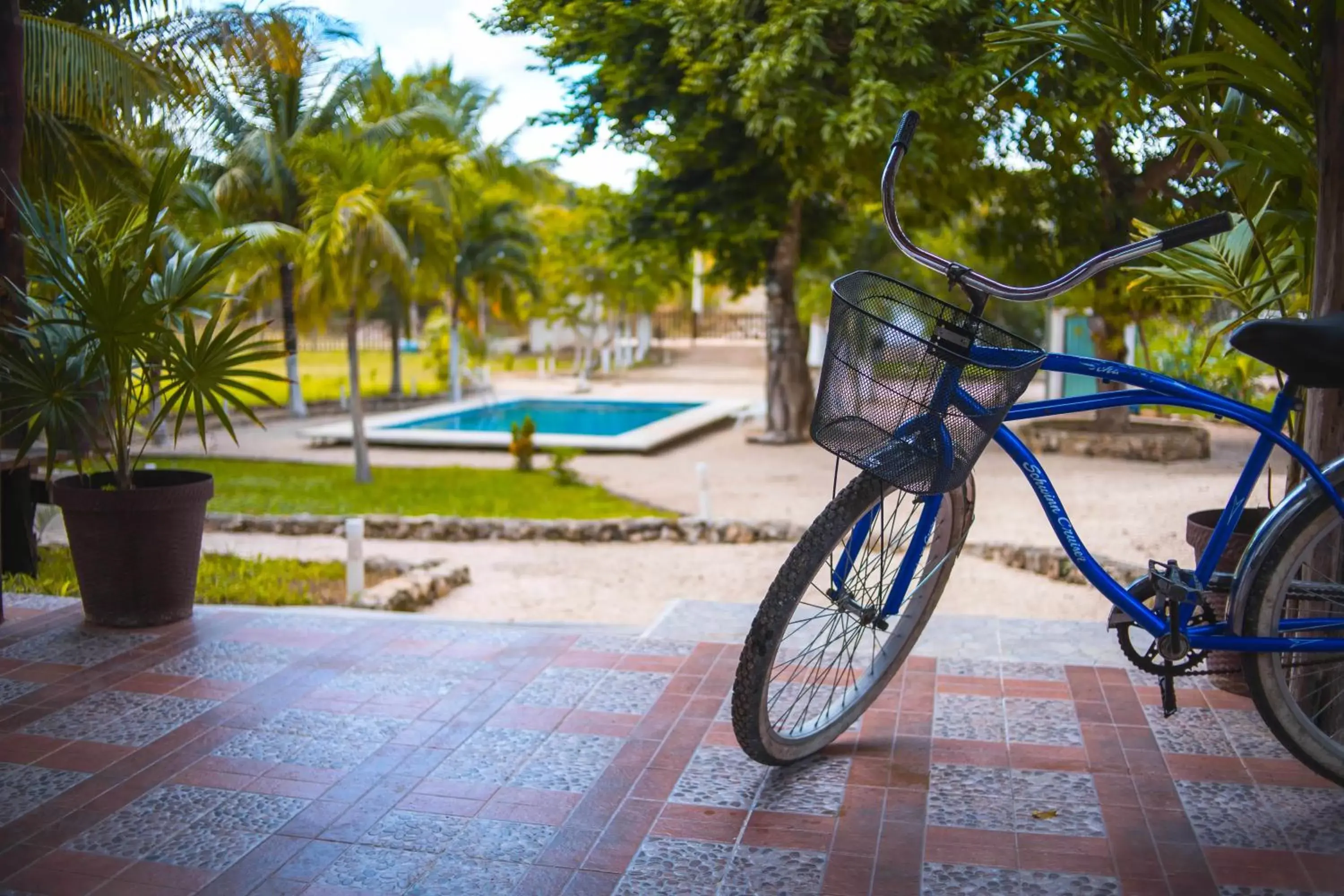 Patio, Swimming Pool in Royal Palm Bacalar Cabañas & Lagoon Club