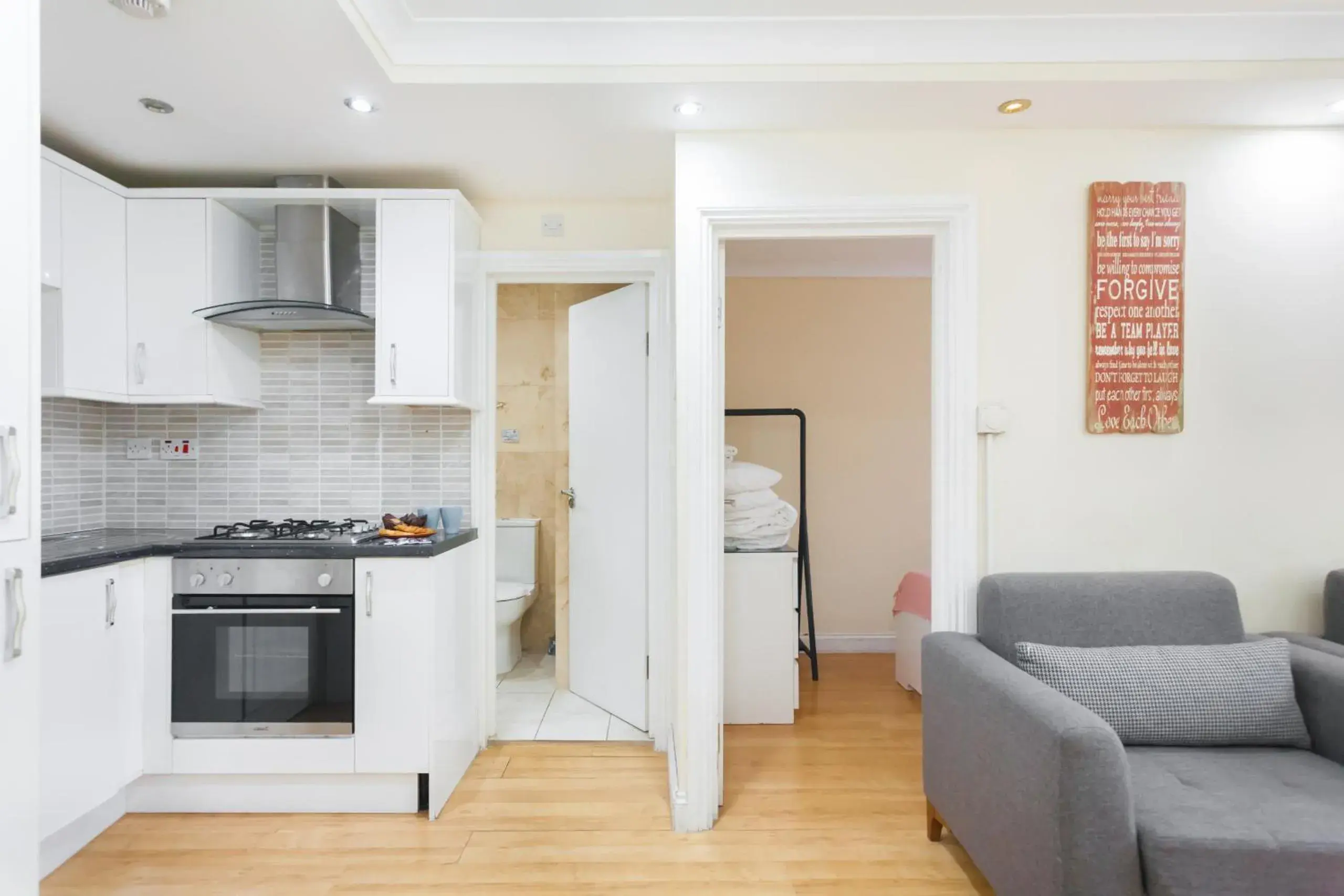 Living room, Kitchen/Kitchenette in Kings Cross Apartment