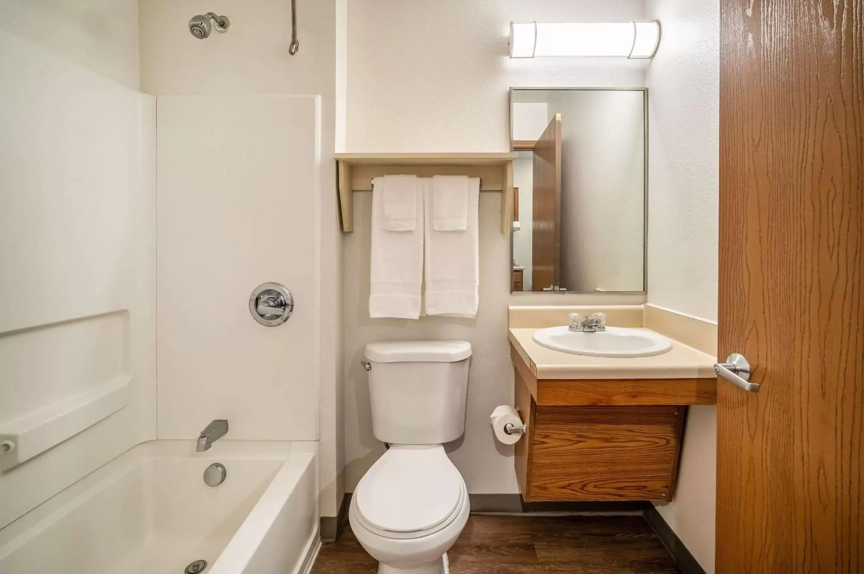 Photo of the whole room, Bathroom in WoodSpring Suites Corpus Christi