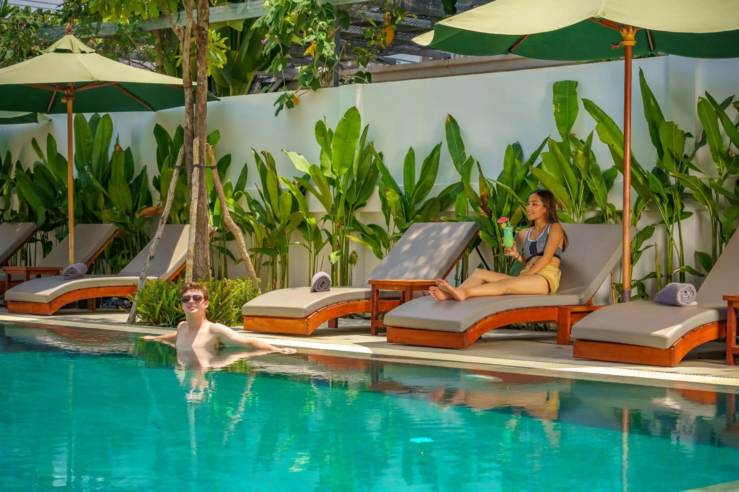 People, Swimming Pool in Phka Chan Hotel