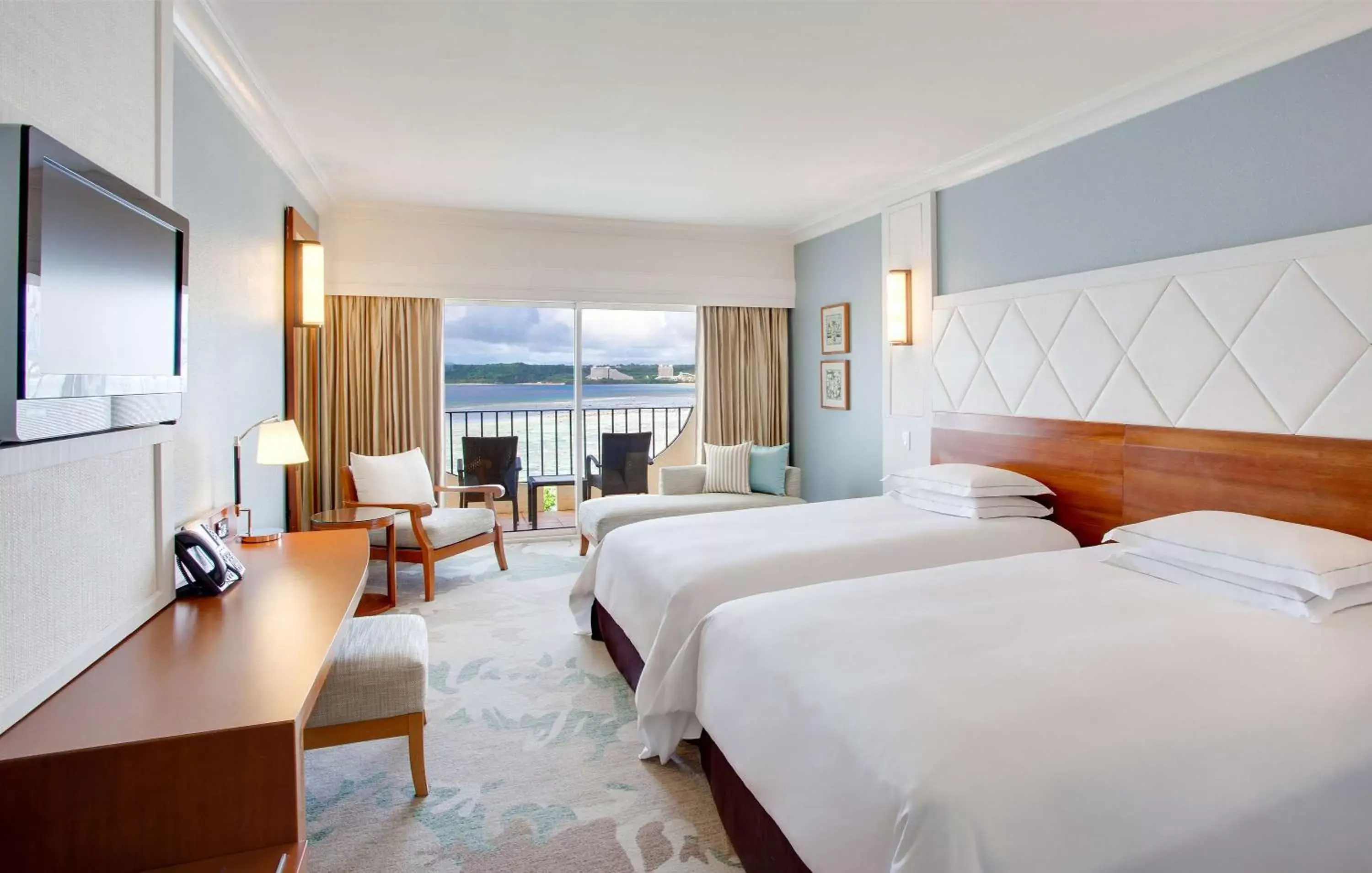 Bed in Hilton Guam Resort & Spa