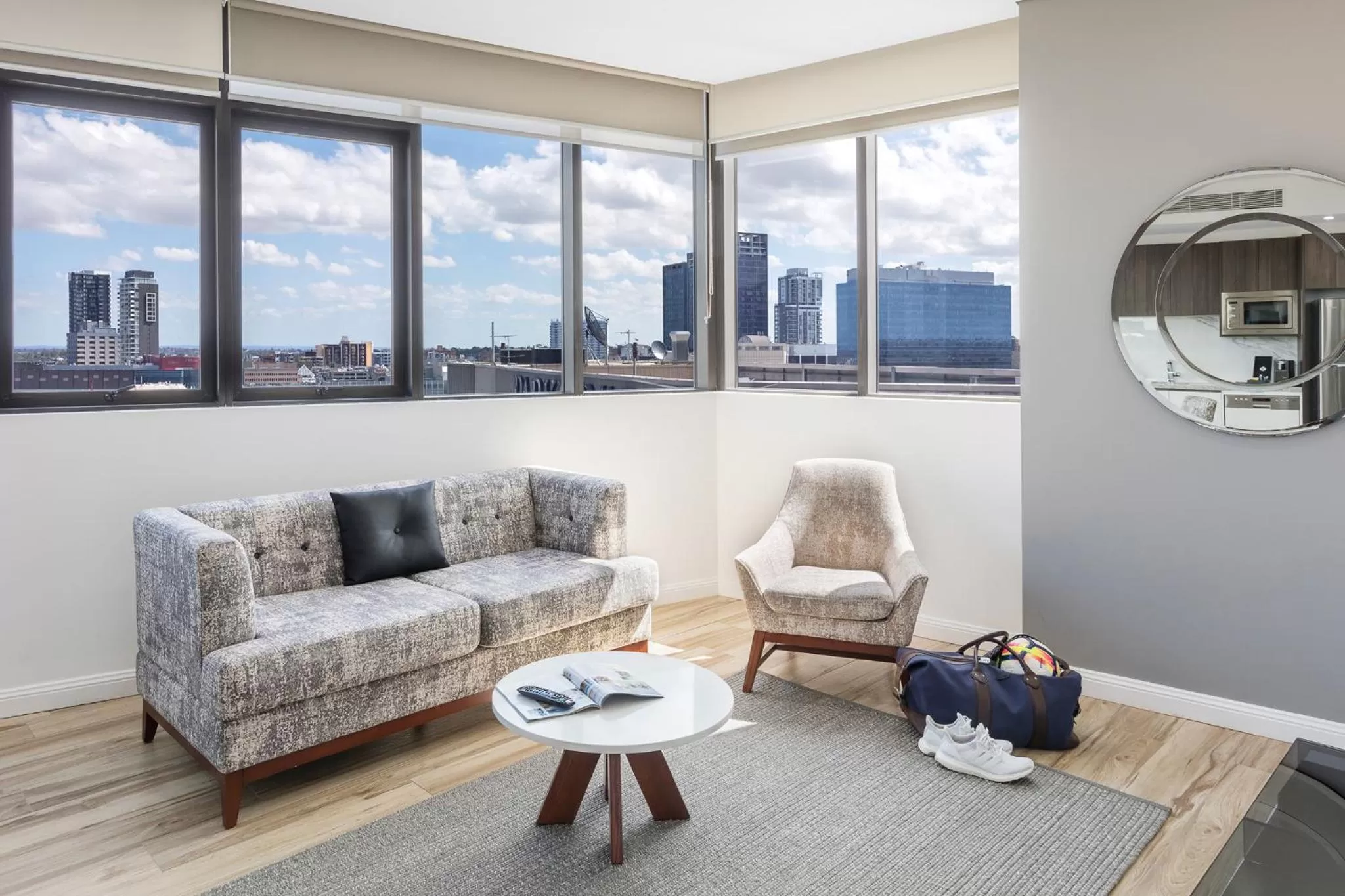 Living room in Meriton Suites Church Street, Parramatta