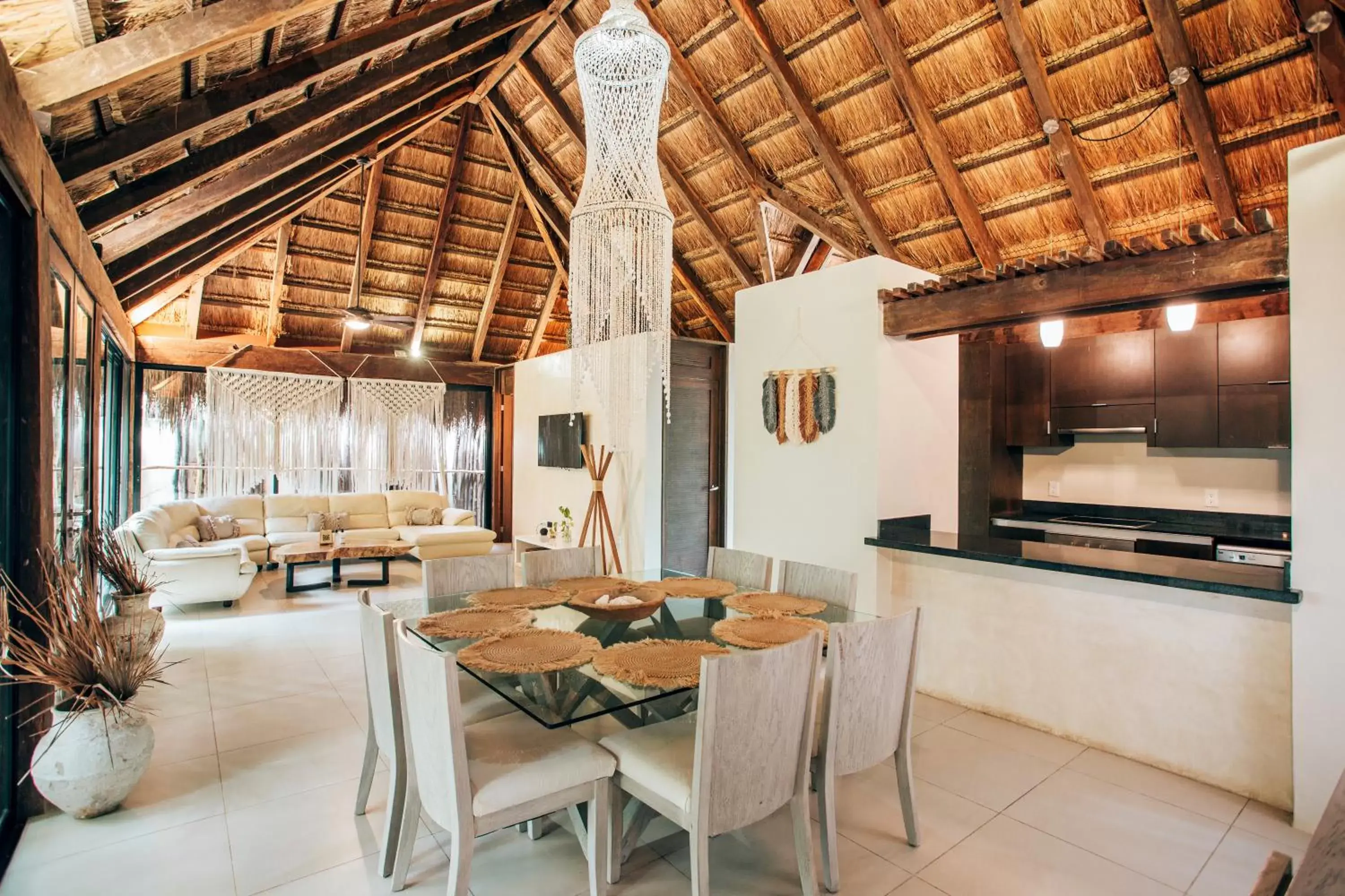 Seating area, Dining Area in Orchid House Tulum