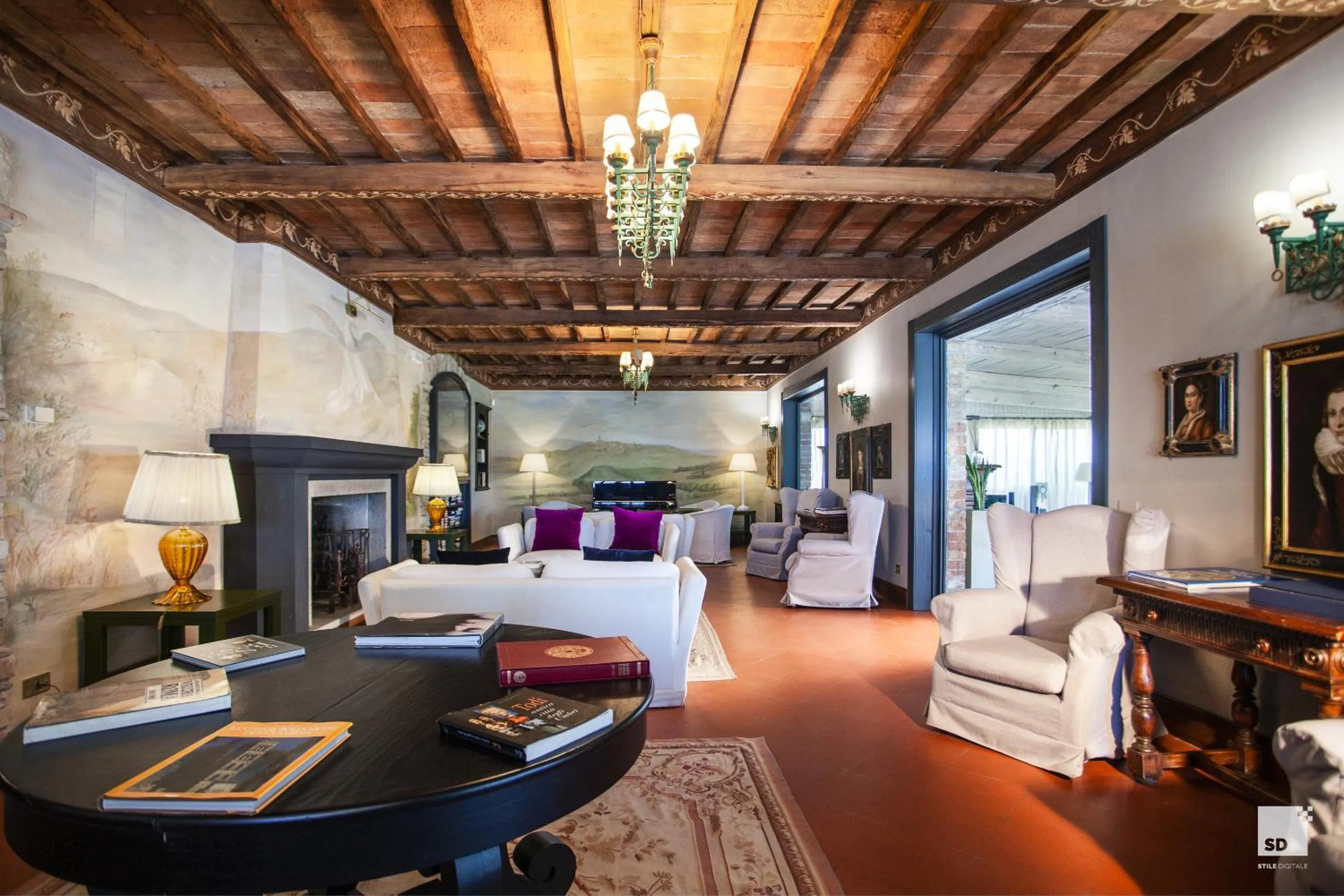 Communal lounge/ TV room, Bed in Relais Todini - Residenza d'epoca - Luxury Historic house